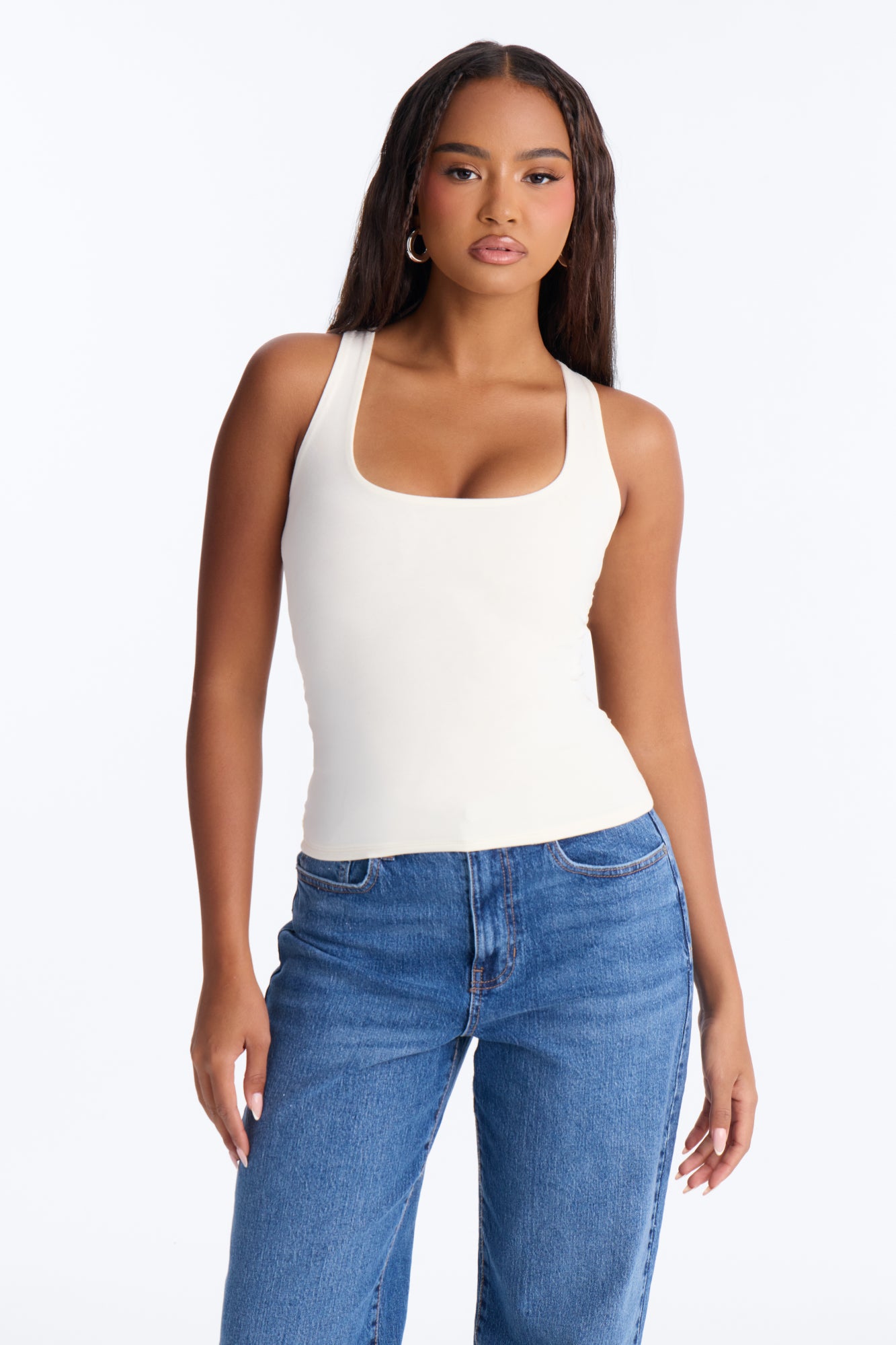Estelle Premium Modal Racerback Tank Top - Cream