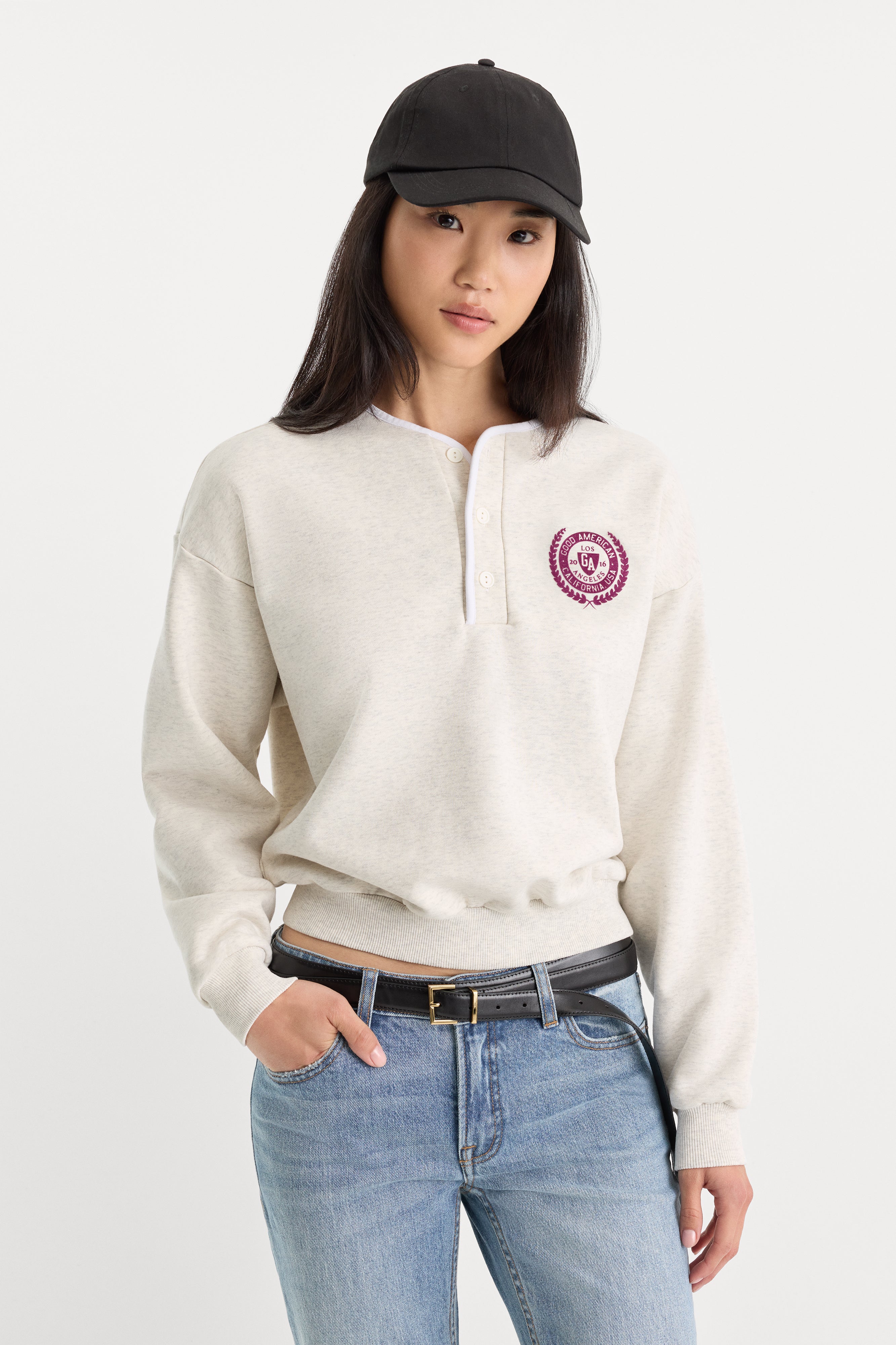 THE BRUSHED FLEECE HENLEY | OATMEAL