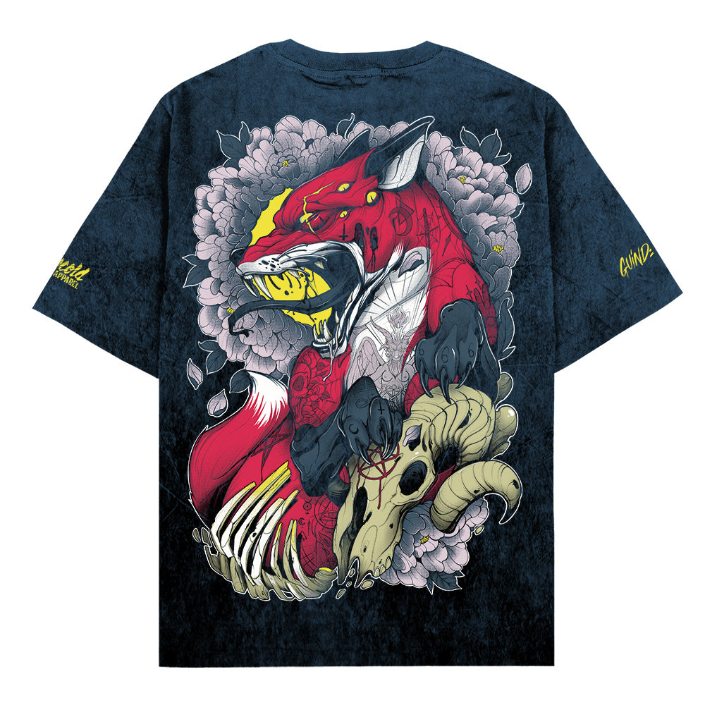 Zombie Fox (Black Petrol) - Oversized T-Shirt (200GSM)