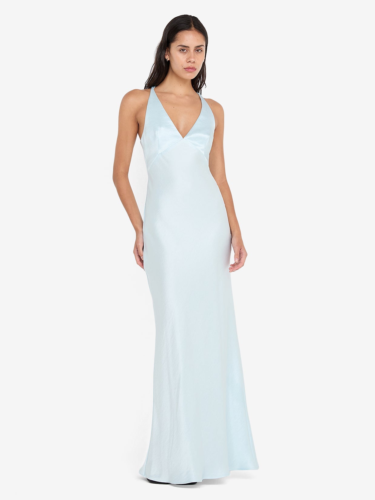 THE DREAMER V NECK DRESS - ARCTIC BLUE