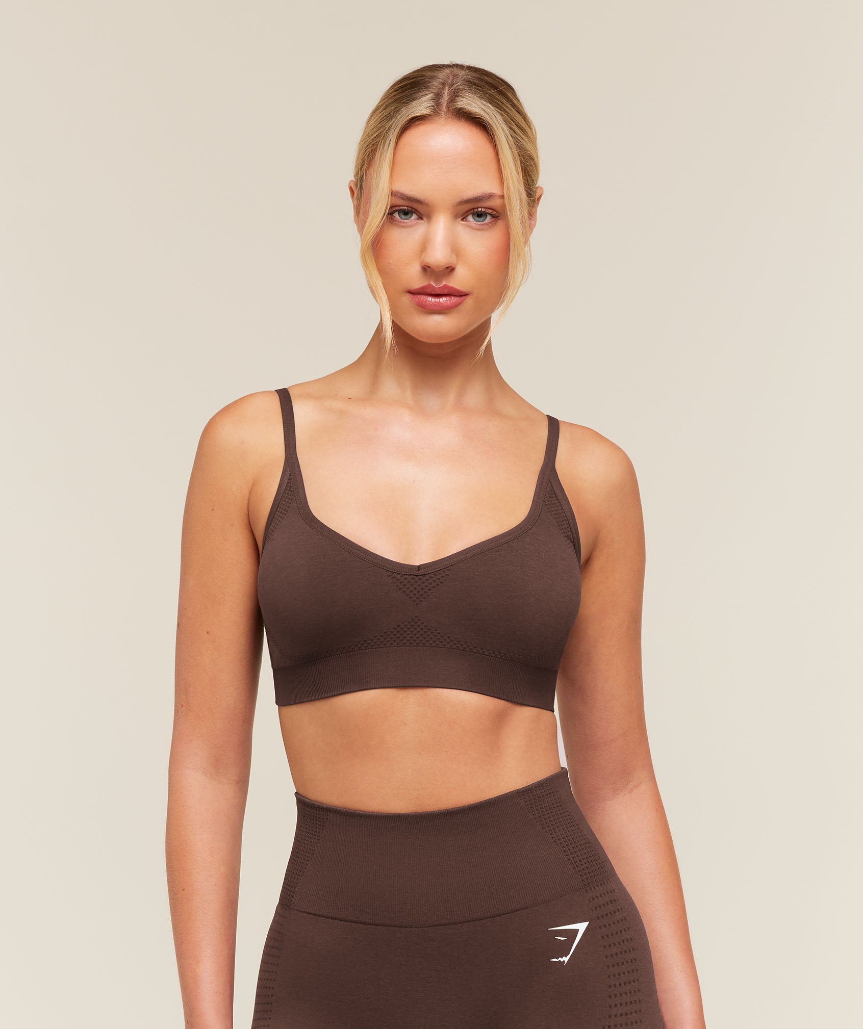 Gymshark Vital Sports Bra - Rich Espresso Brown/Marl