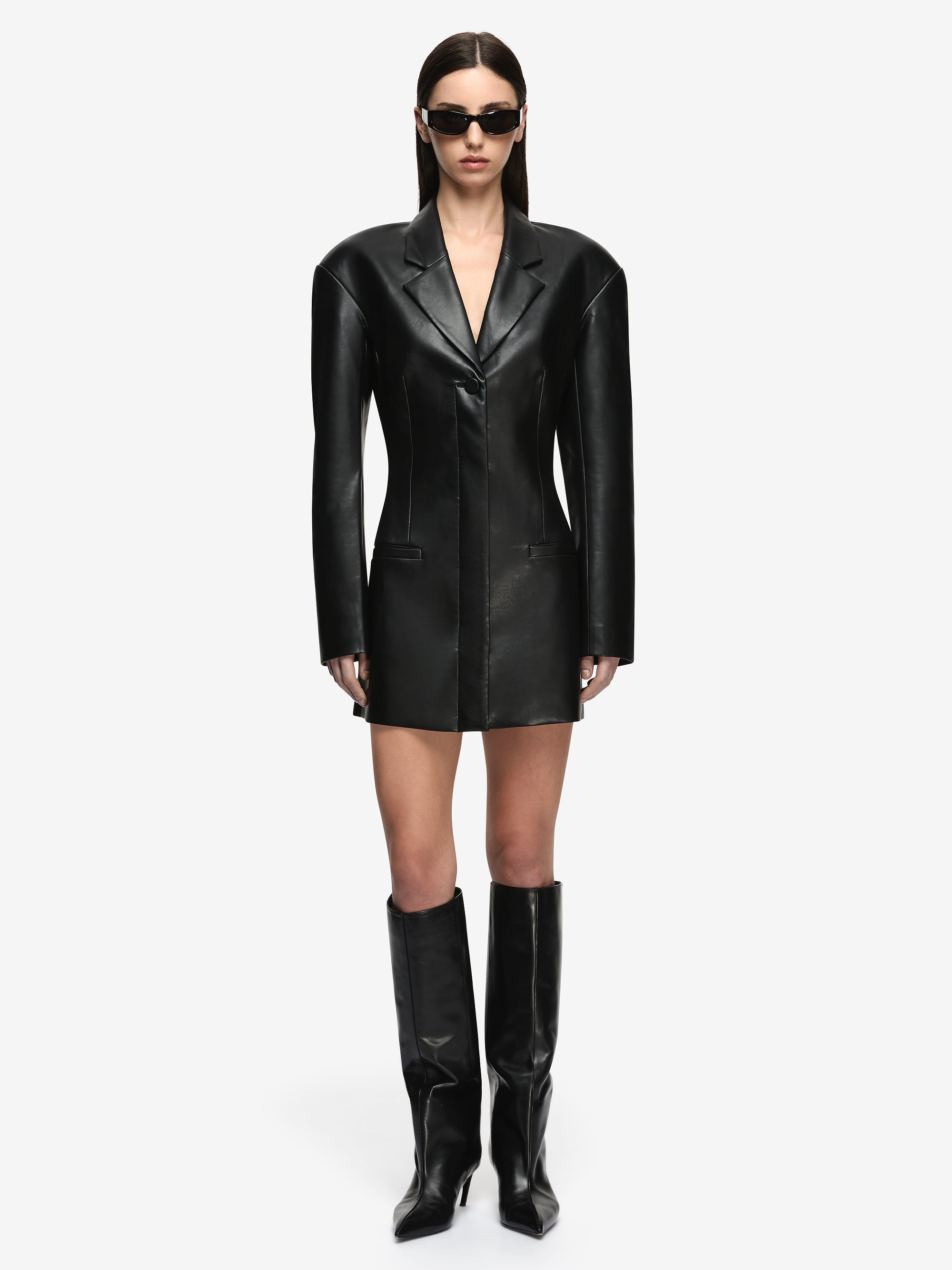 SAPHIRA BLAZER MINI DRESS - BLACK