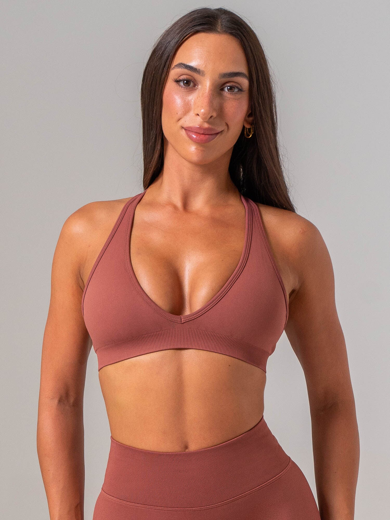 Sculpt Seamless Halter Bra - Dusty Blush
