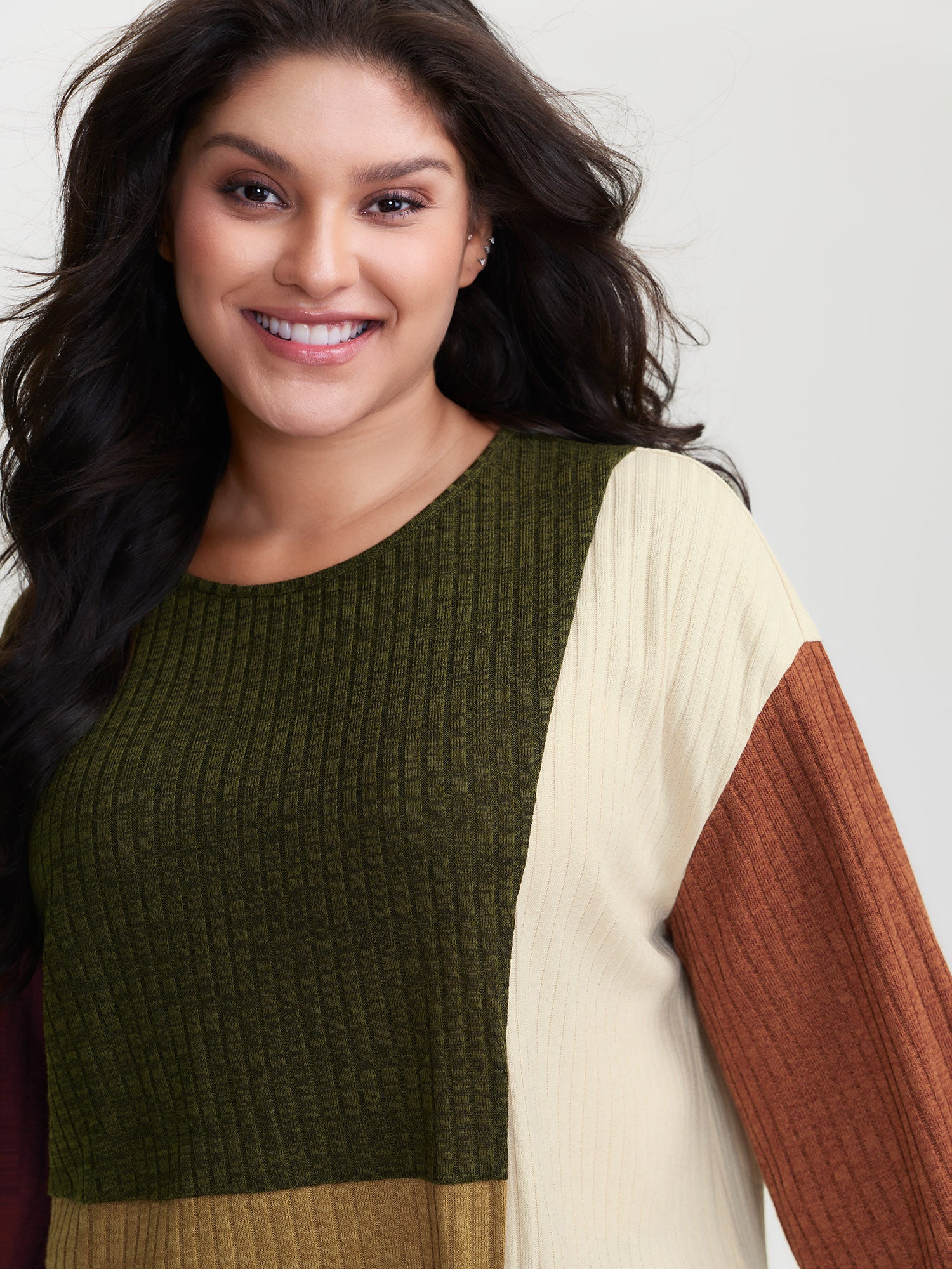 Asymmetrical Colorblock Textured T-Shirt