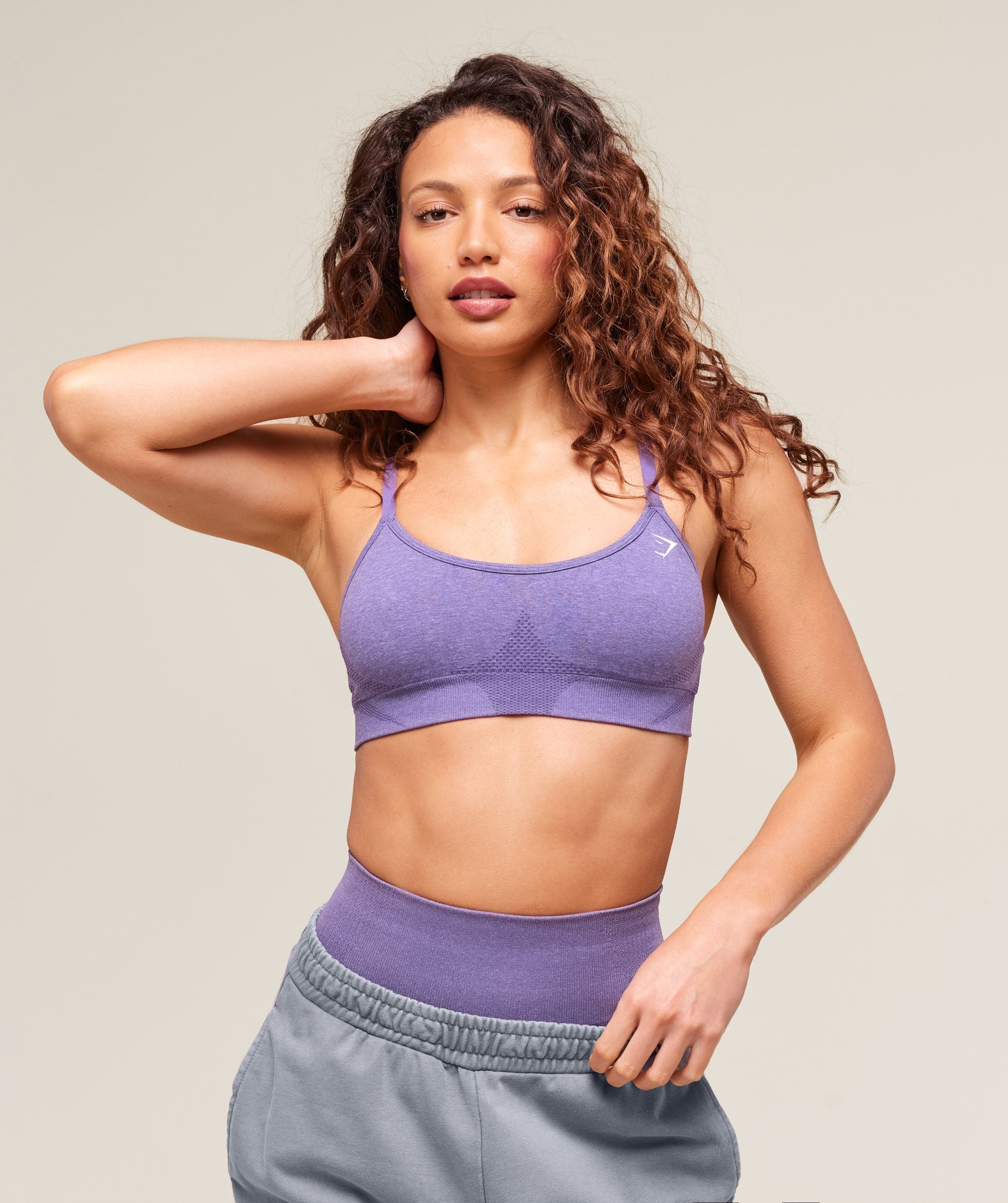 Gymshark Vital Seamless Minimal Sports Bra - Functional Purple/Marl