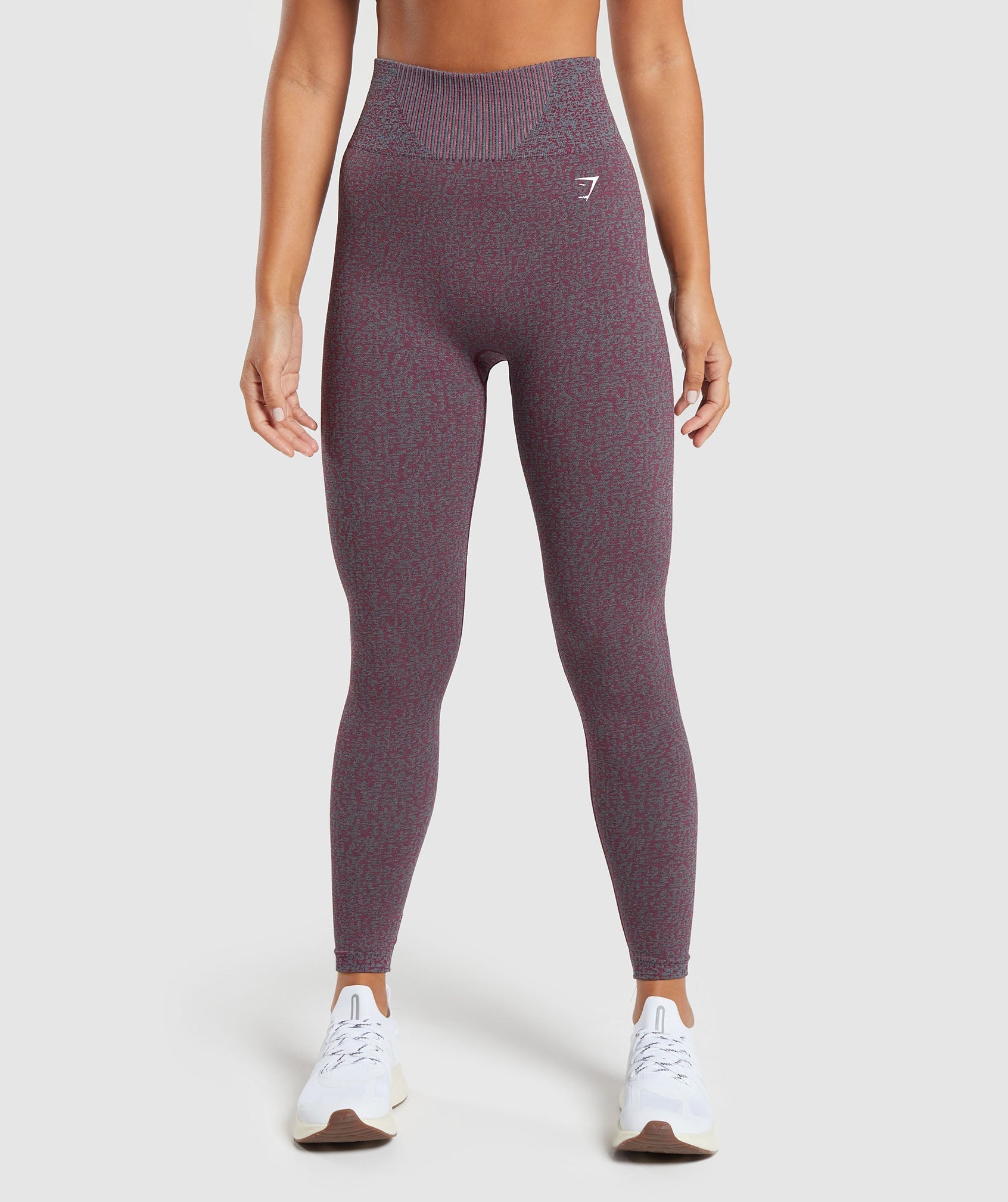 Gymshark Marl Seamless Legging - Plum Pink Marl/Dark Grey Marl/Plum Pink