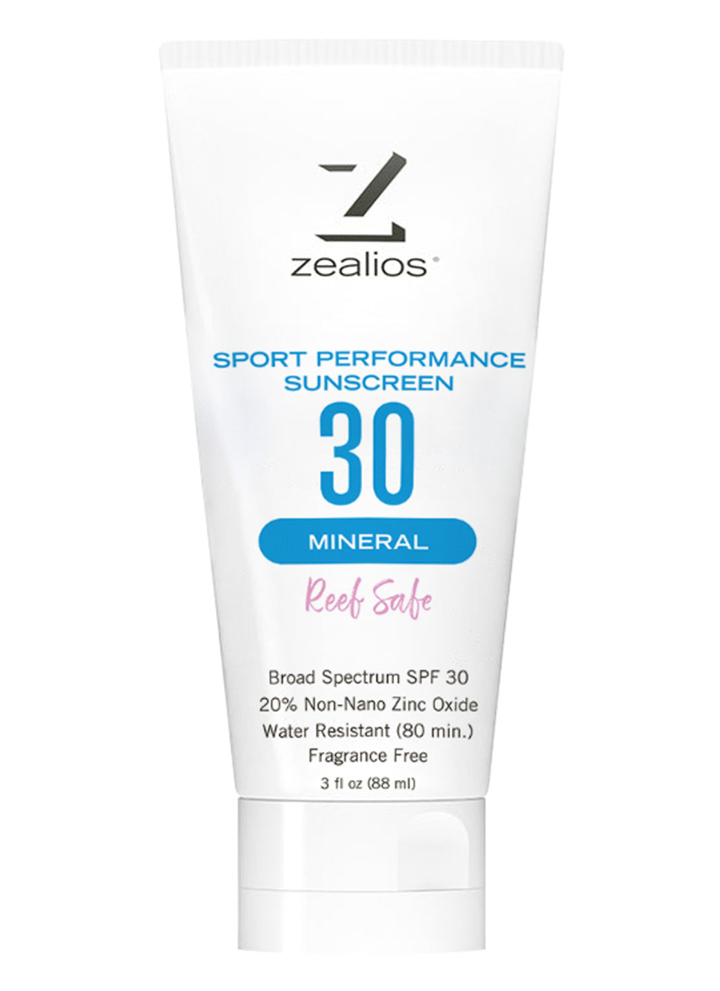 Zealios Sport Performance Mineral with Reef Safe SPF 30 Sunscreen, 3oz