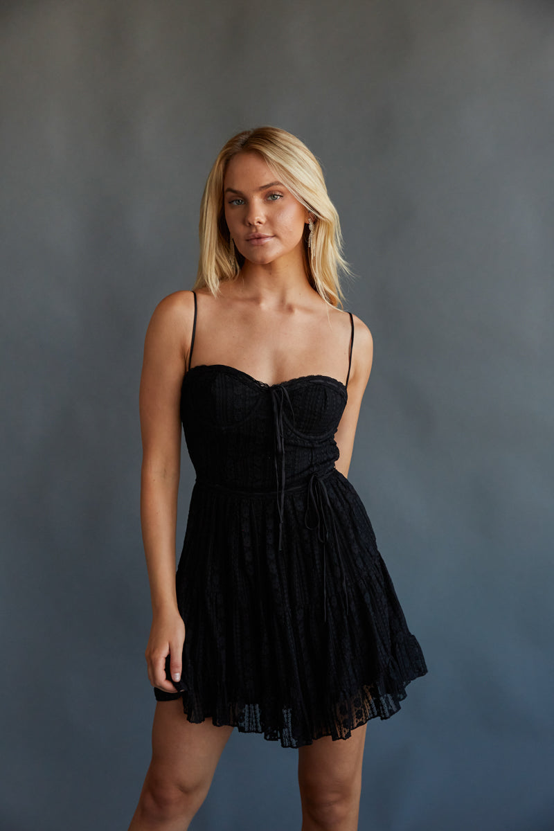 Ivy Lace Bustier Babydoll Mini Dress