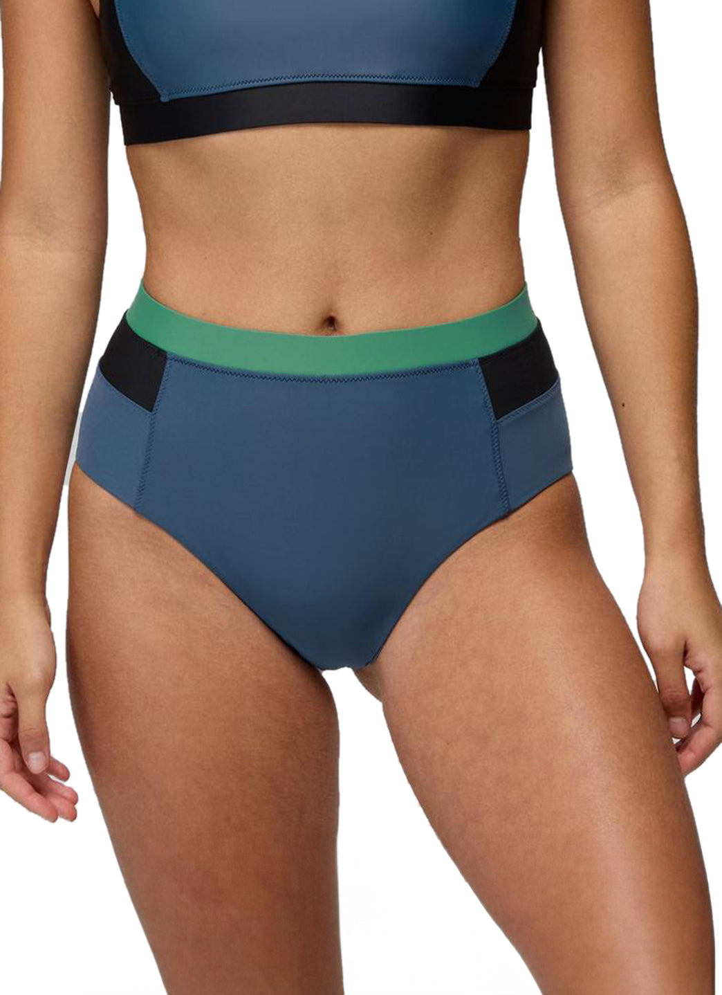 prAna Women's Baja Bound Color Block High Rise Bikini Bottom