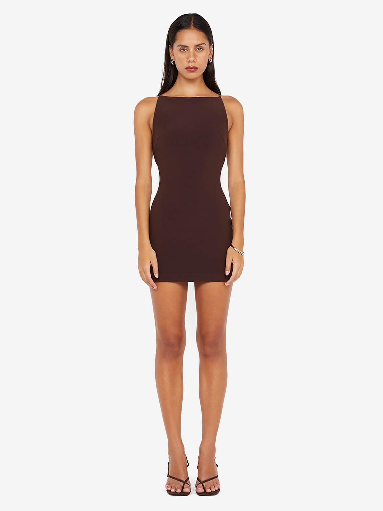 CLOVER MINI DRESS - DARK CHOCOLATE