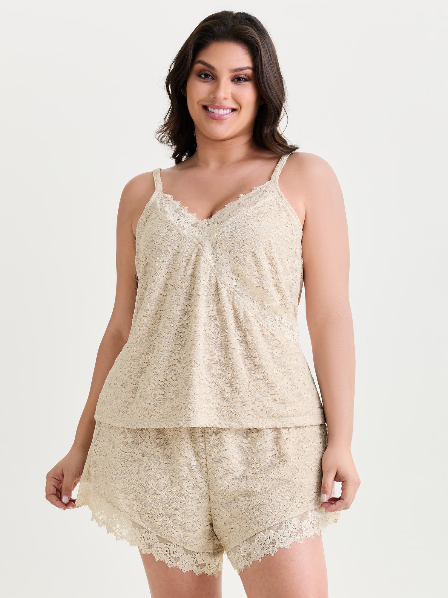 Floral Lace Stretchy Lounge Set