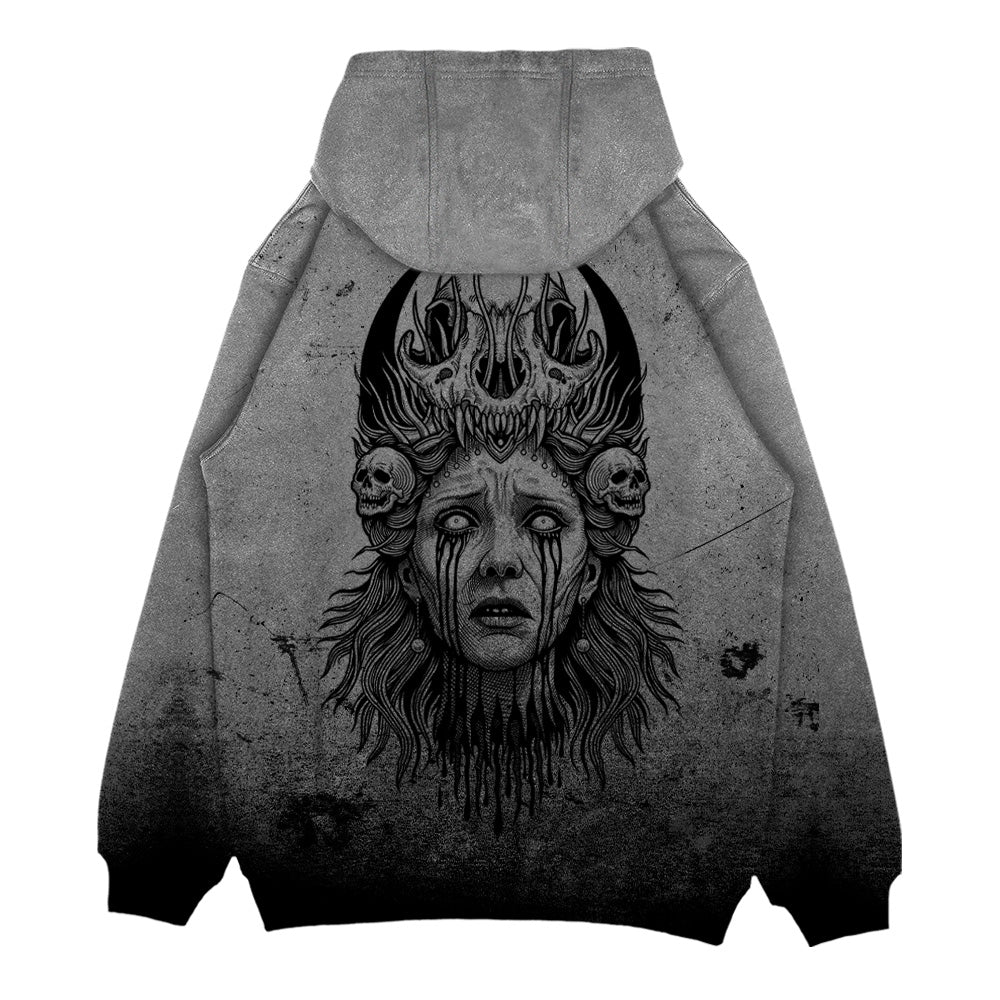 Saint of Nothing (Grey Grunge) - Oversized Hoodie (350GSM)