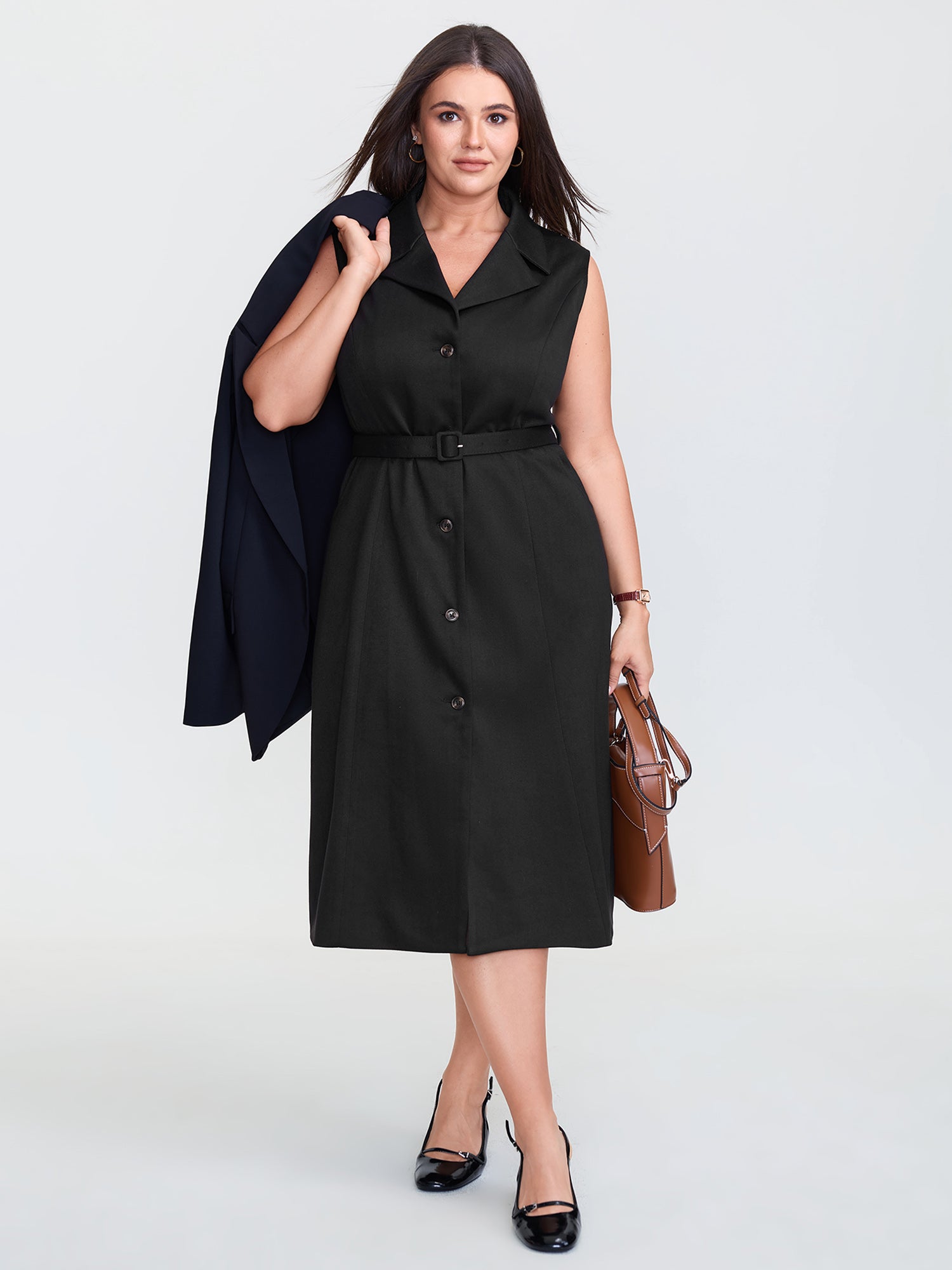 Notch Collar Button Placket Adjustable Vest