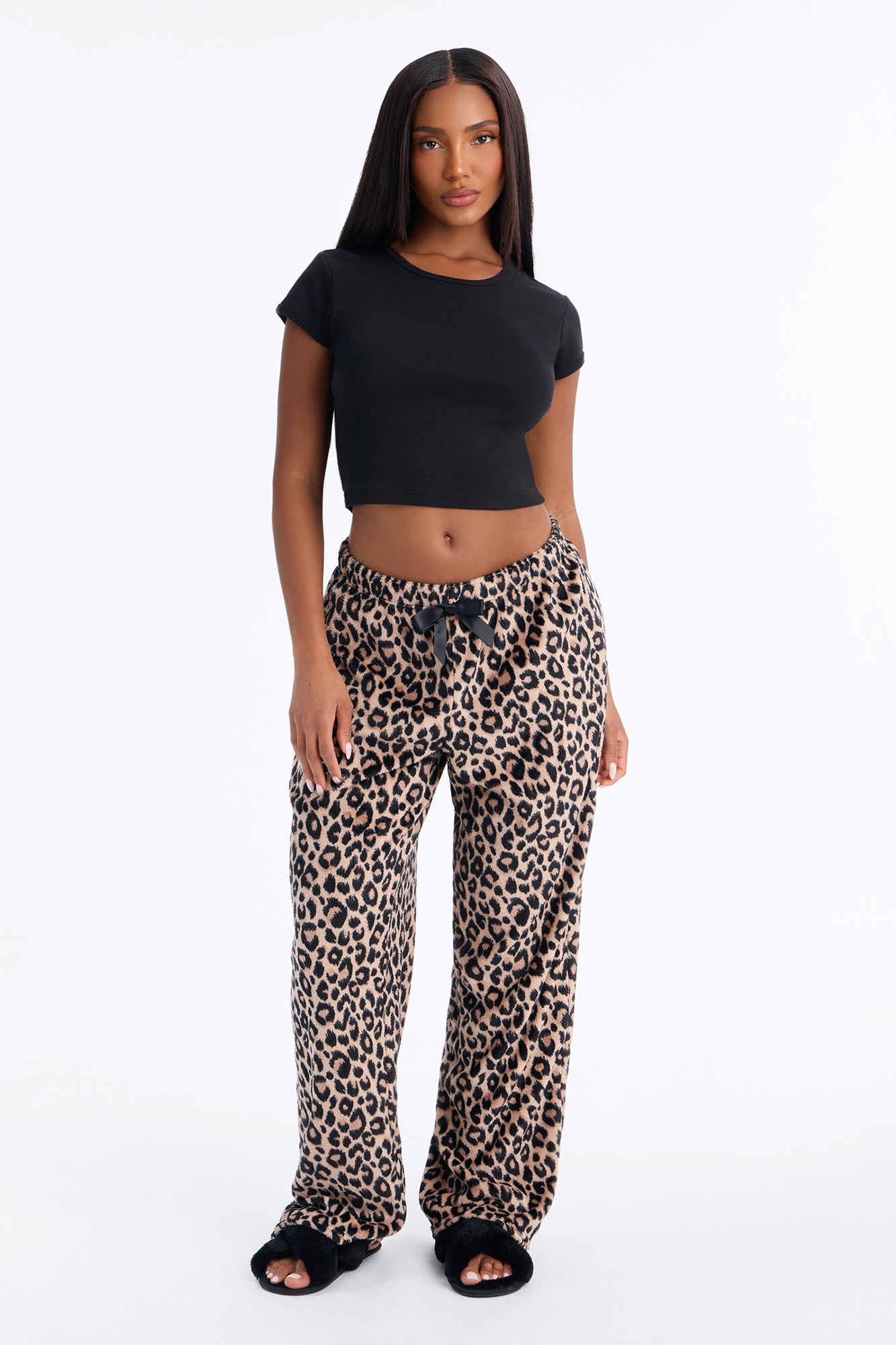 She's A Wild Girl PJ Plush Pants - Leopard