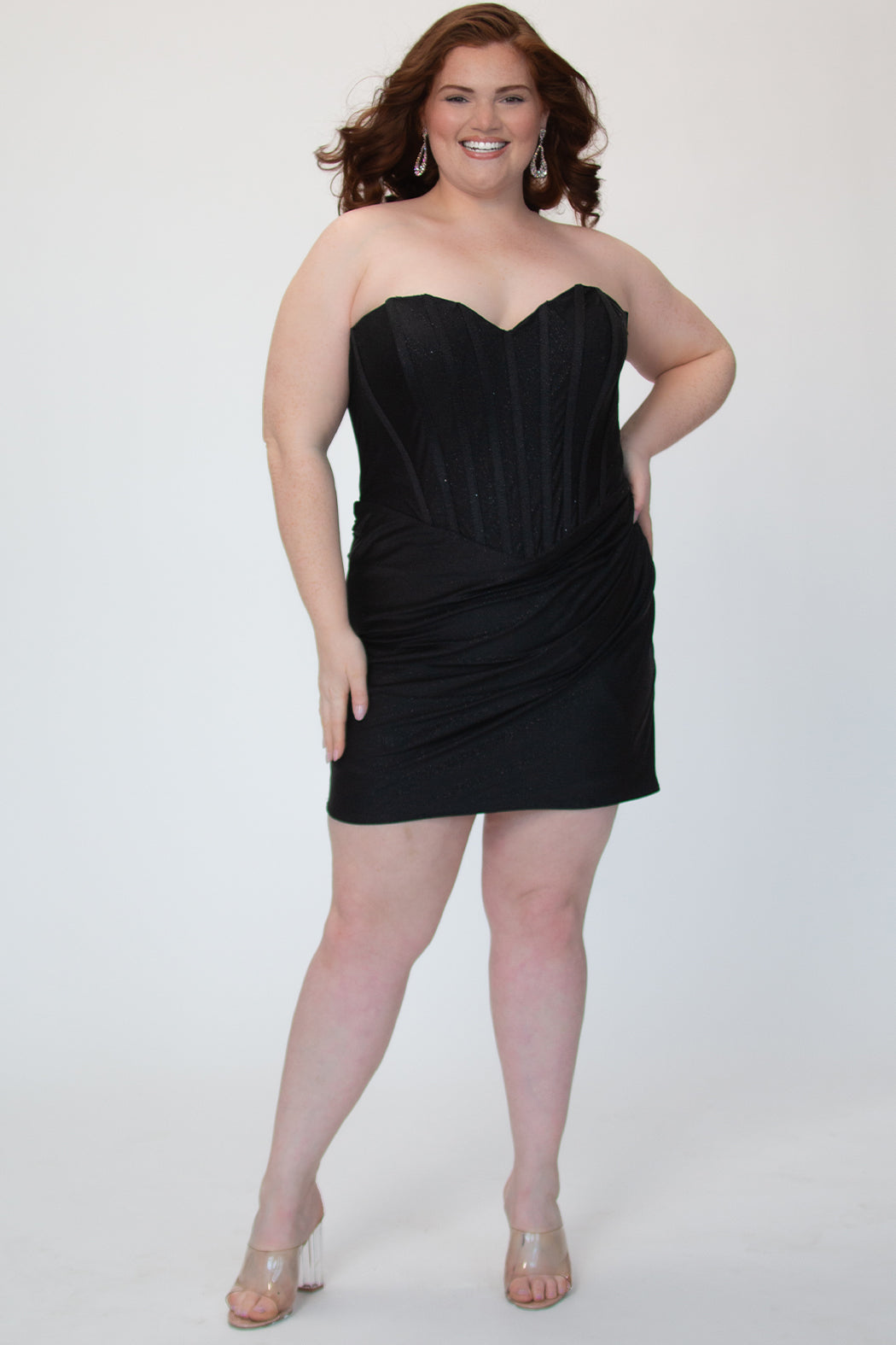 Sydney's Closet SC8143 Sweetheart Ruched Plus Size Cocktail Dress