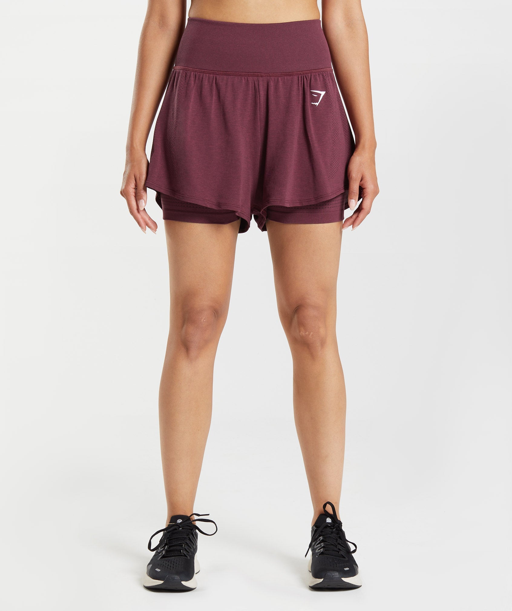 Gymshark Vital 2-in-1 Shorts - Baked Maroon Marl