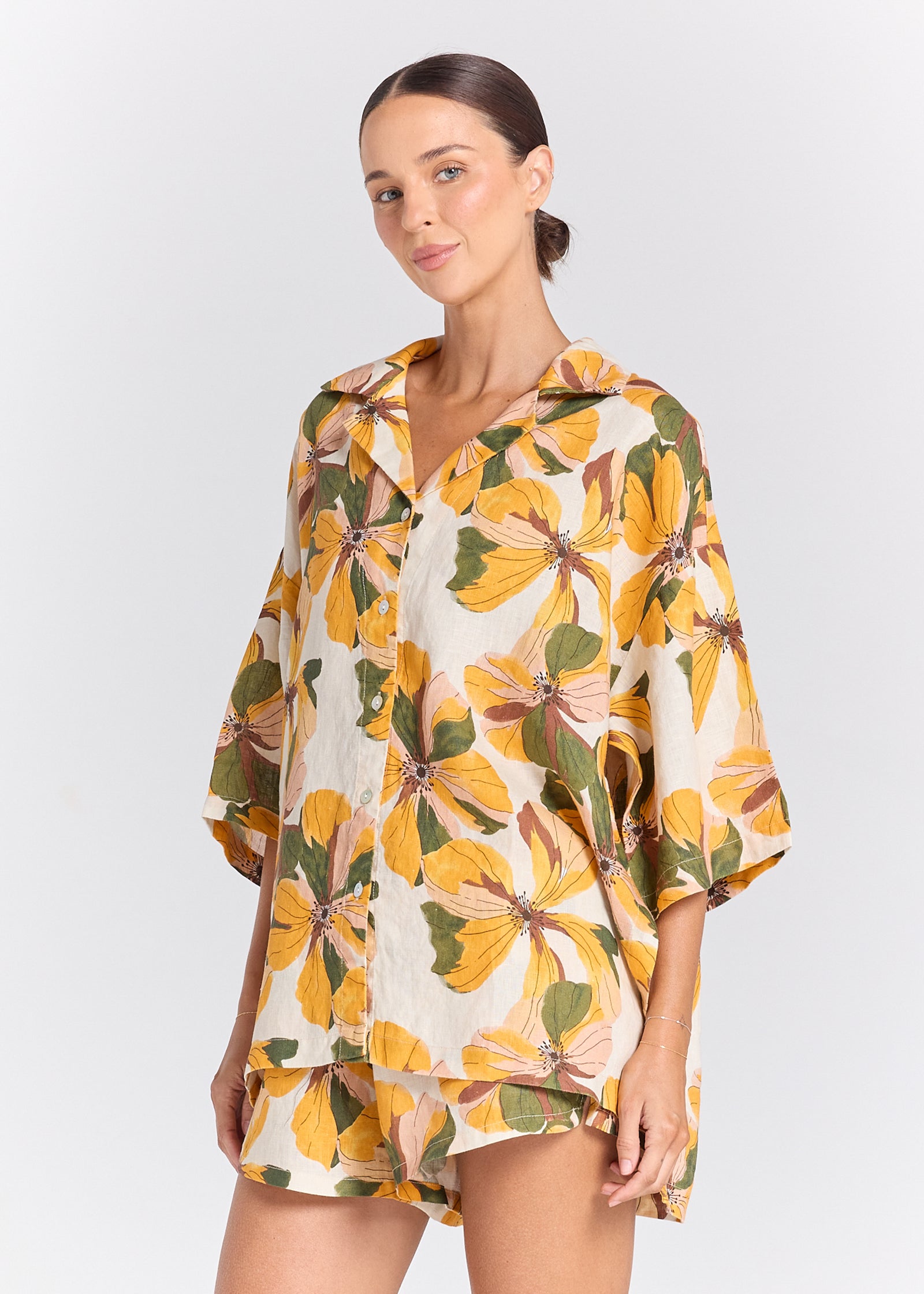 Poolside Paradiso Marigold Tropics Resort Shirt