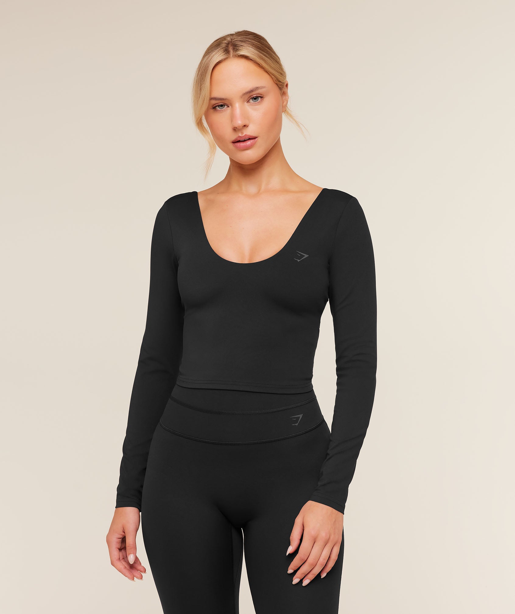 Gymshark Crossover Back Long Sleeve Top - Black