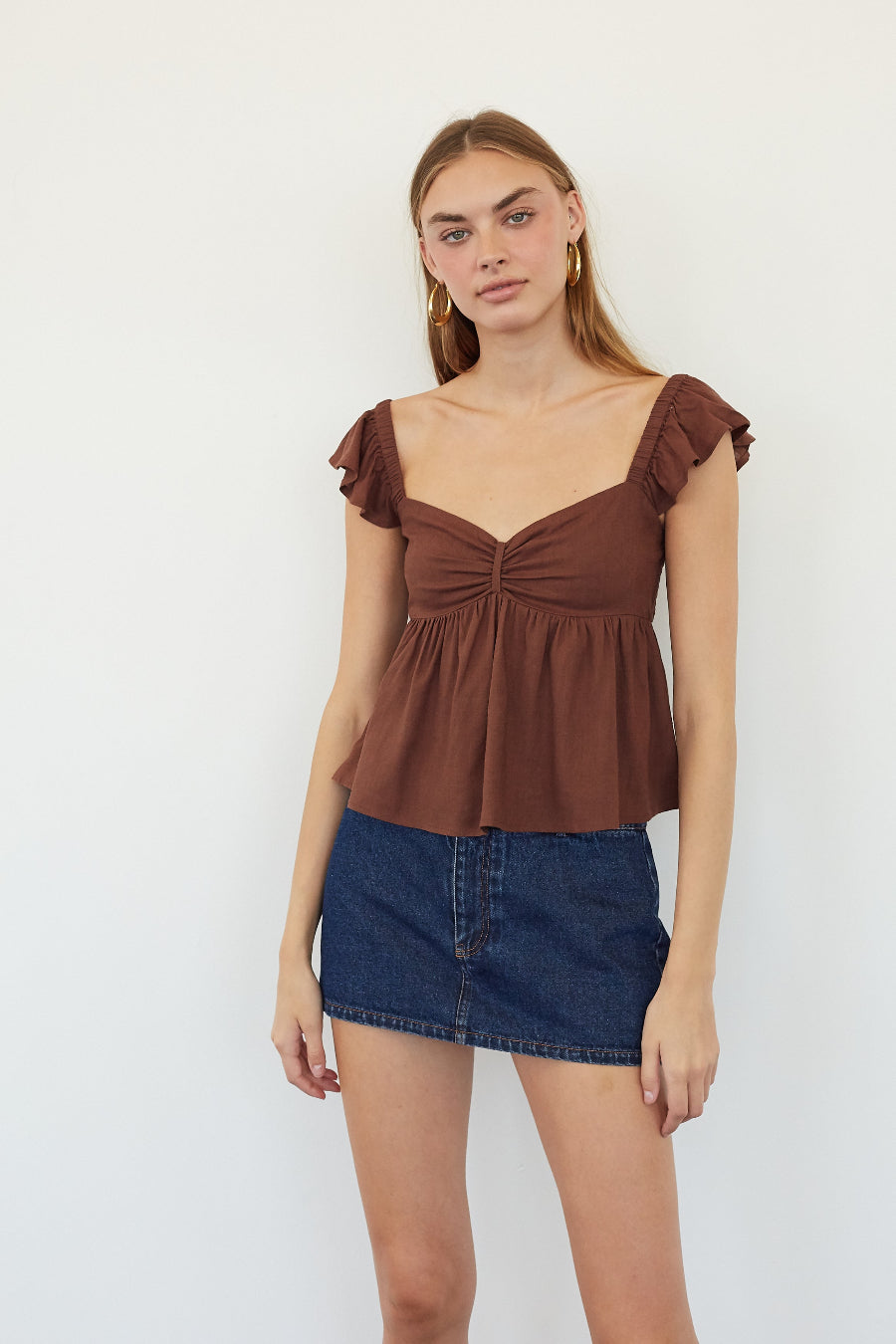Mabel Babydoll Linen Top