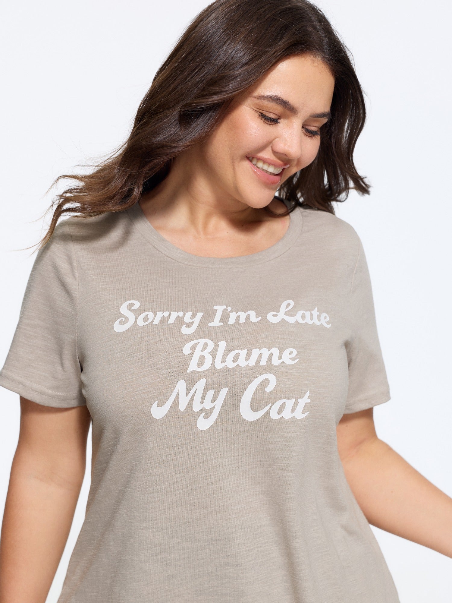 Supersoft Crew Neck Funny Letter Print T-Shirt