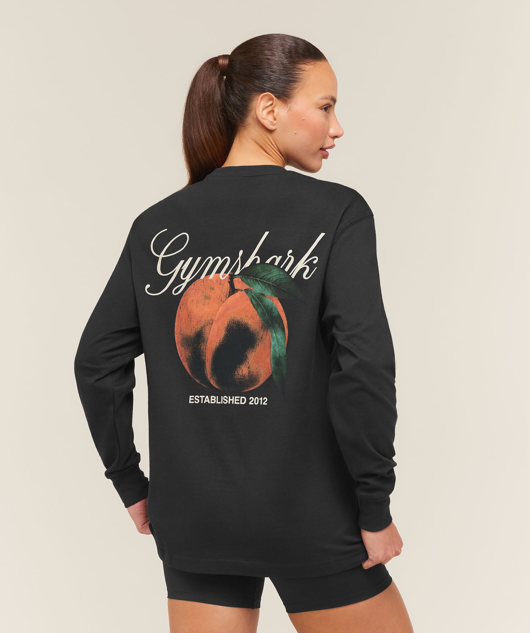 Gymshark Juicy Peach Long Sleeve T-Shirt - Black
