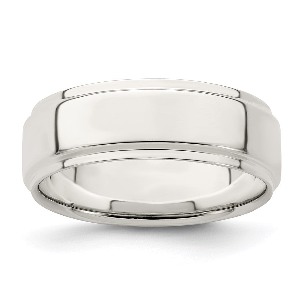 7mm Sterling Silver Light Flat Ridge Edge Standard Fit Band