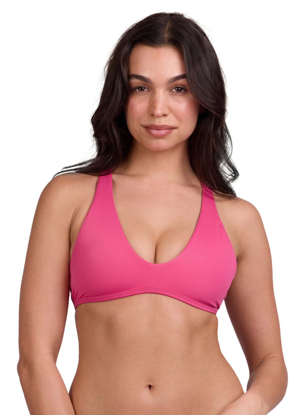 JOLYN Women's Doris Solid Racerback Bikini Top