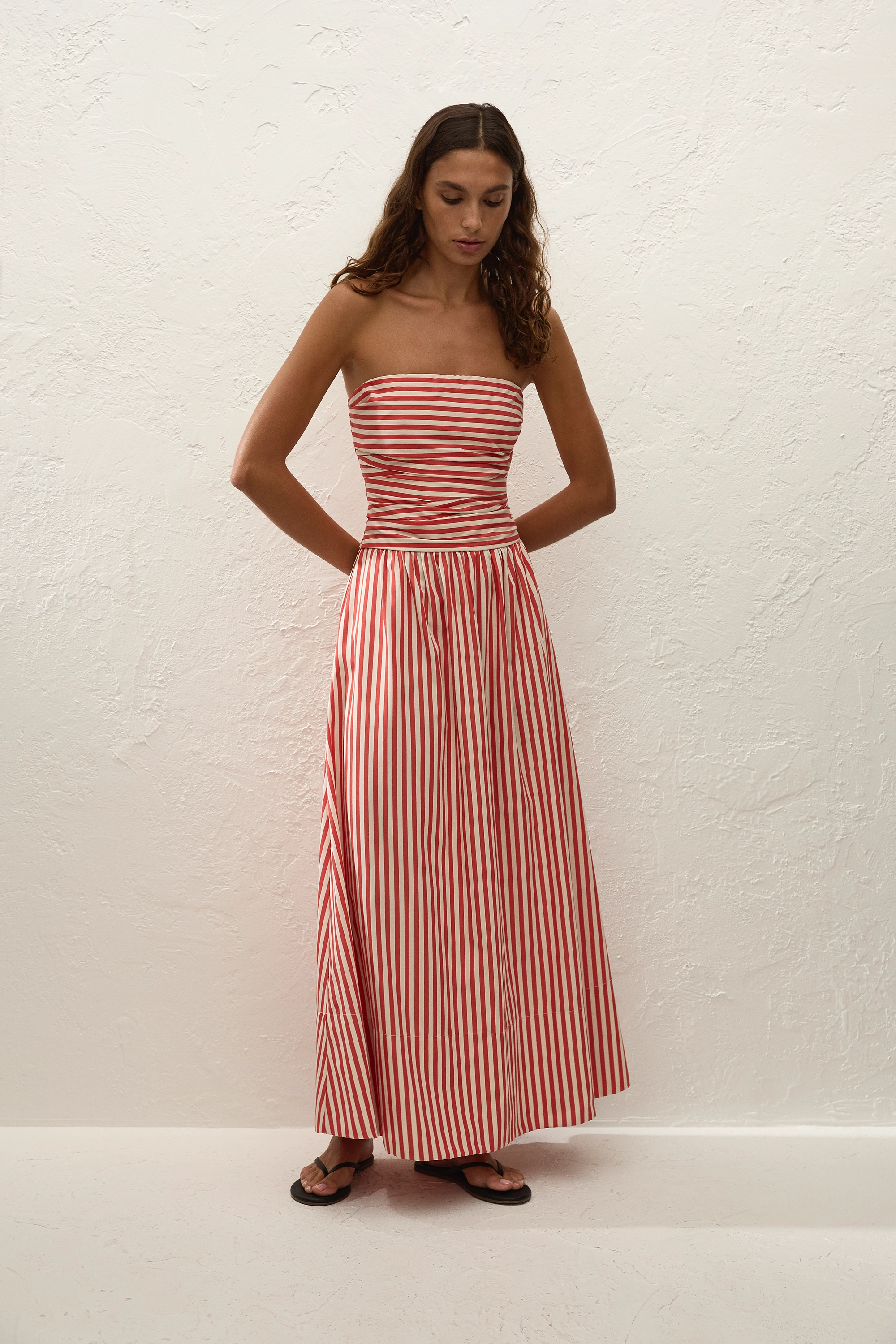 Vera Maxi Dress Orozco Stripe Dusty Tomato - Final Sale