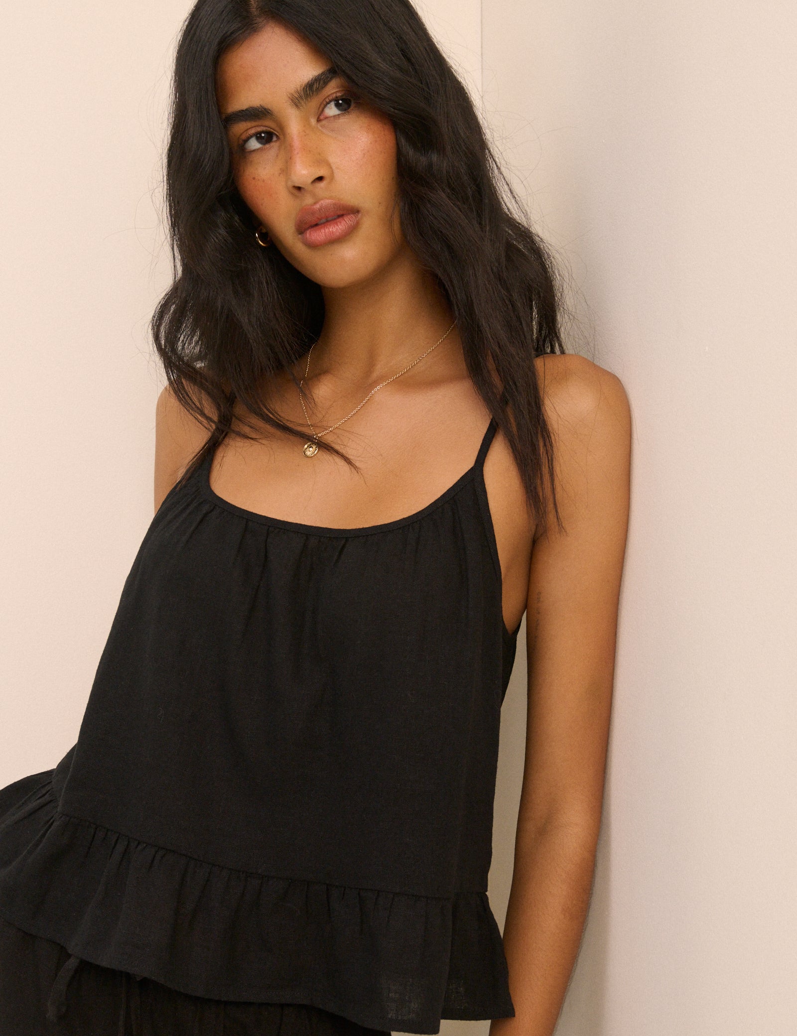 Black Linen-Rich Sia Top