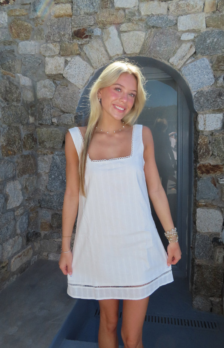 Jenny White Lace Trim Mini Dress