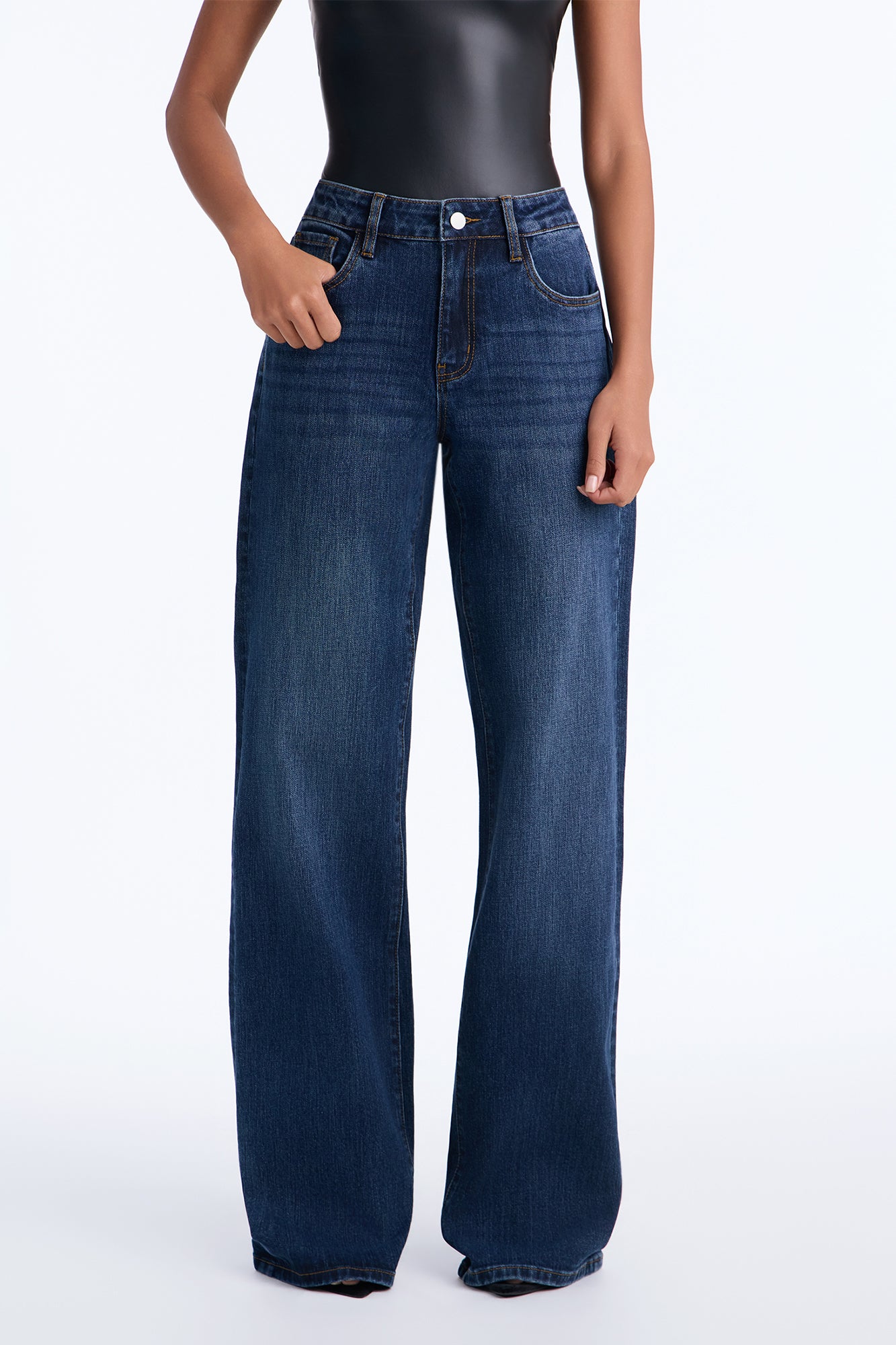 Tall Good Intentions High Rise Non Stretch Straight Leg - Dark Wash