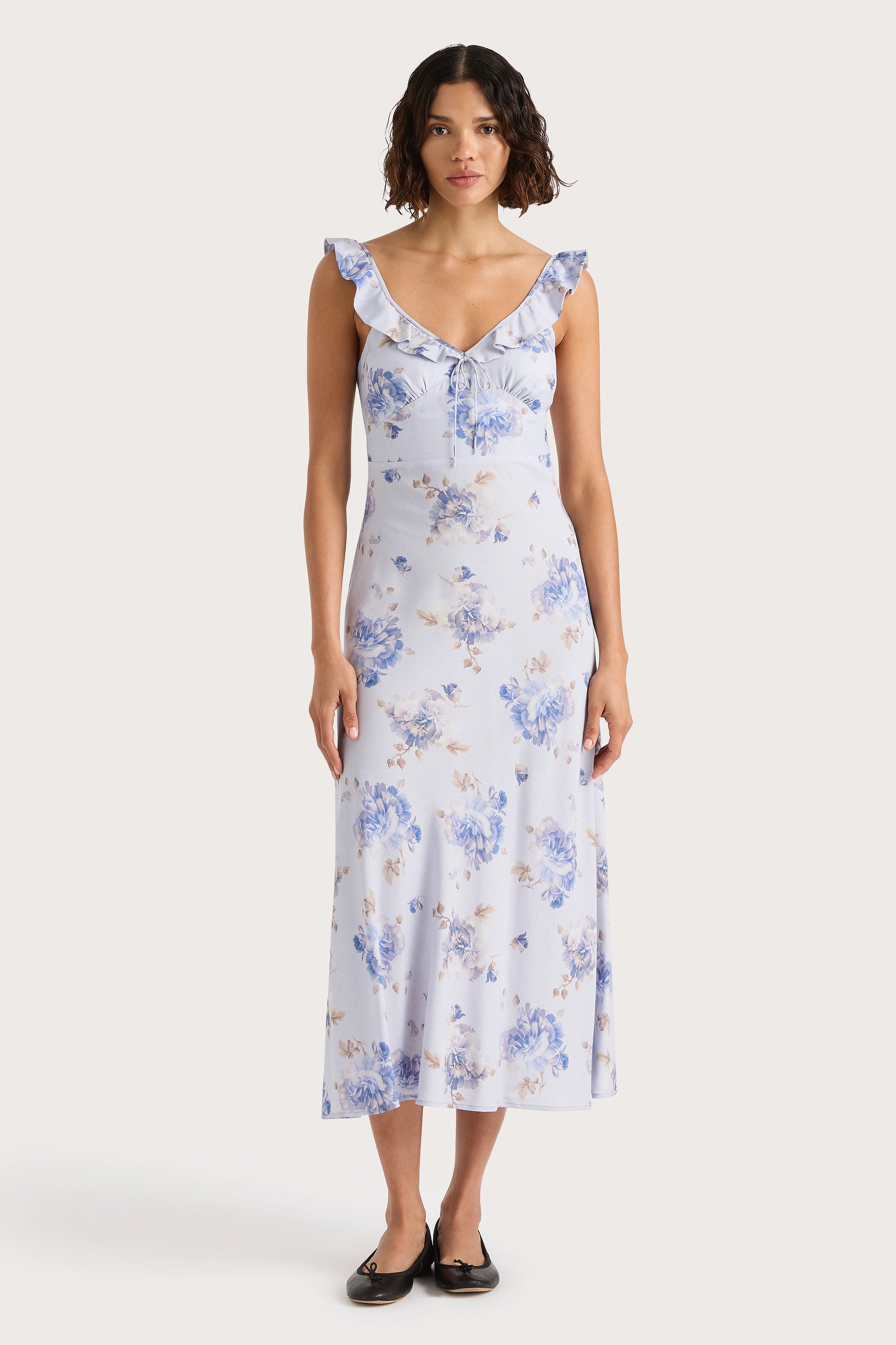 Yvonne Midi Dress Leona Floral Lilac - Final Sale