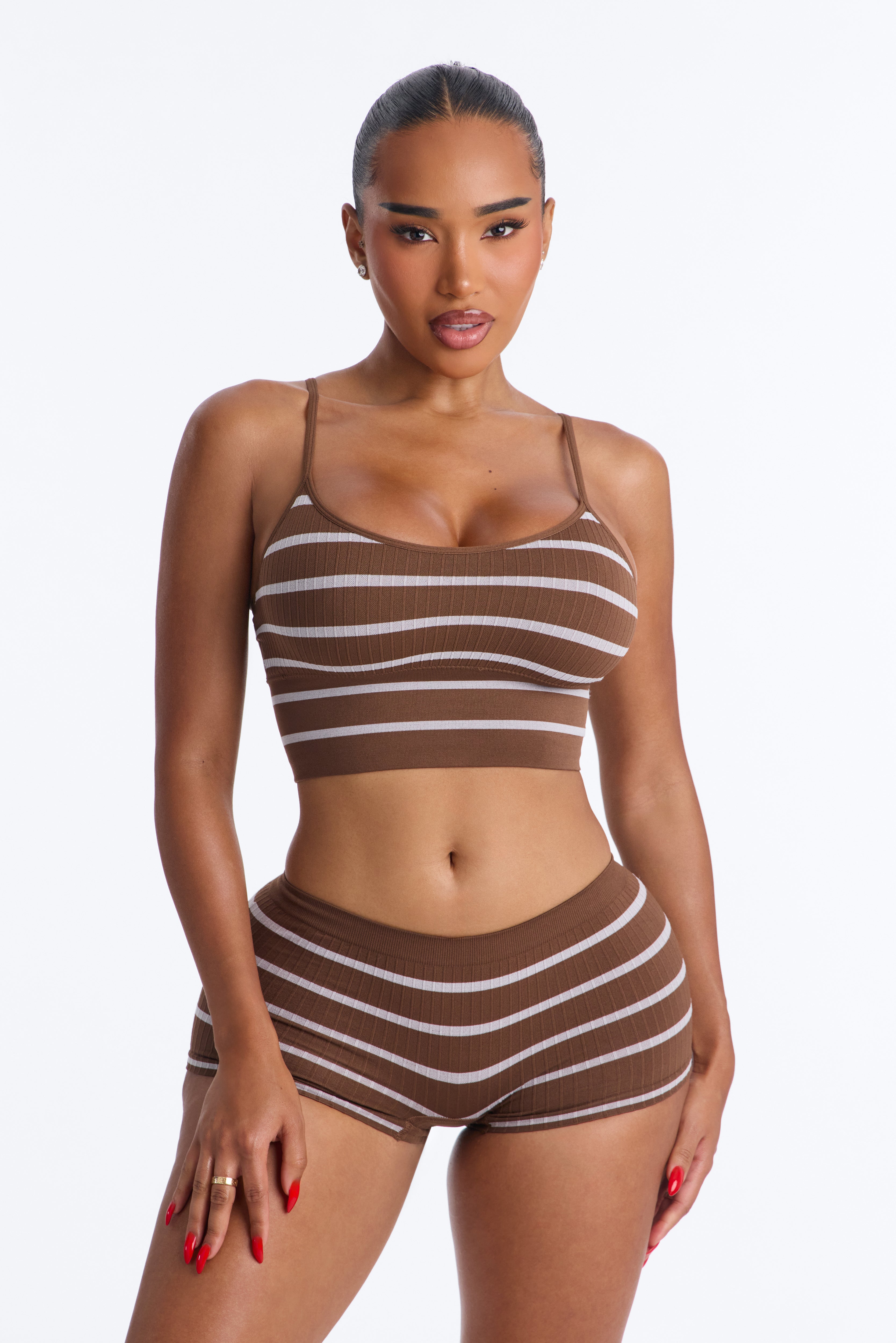 Chill Vibes Always 2 Piece Bra And Boyshort Set - Chocolate