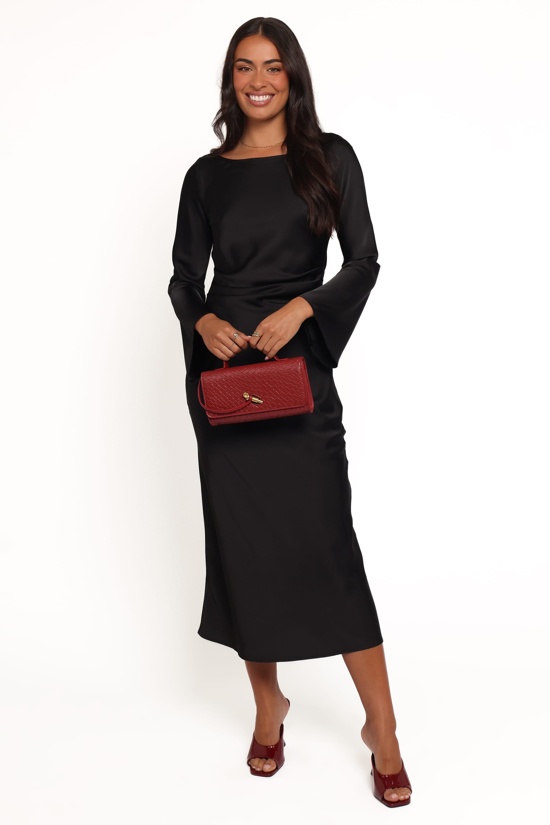Kalyssa Long Sleeve Maxi Dress - Black