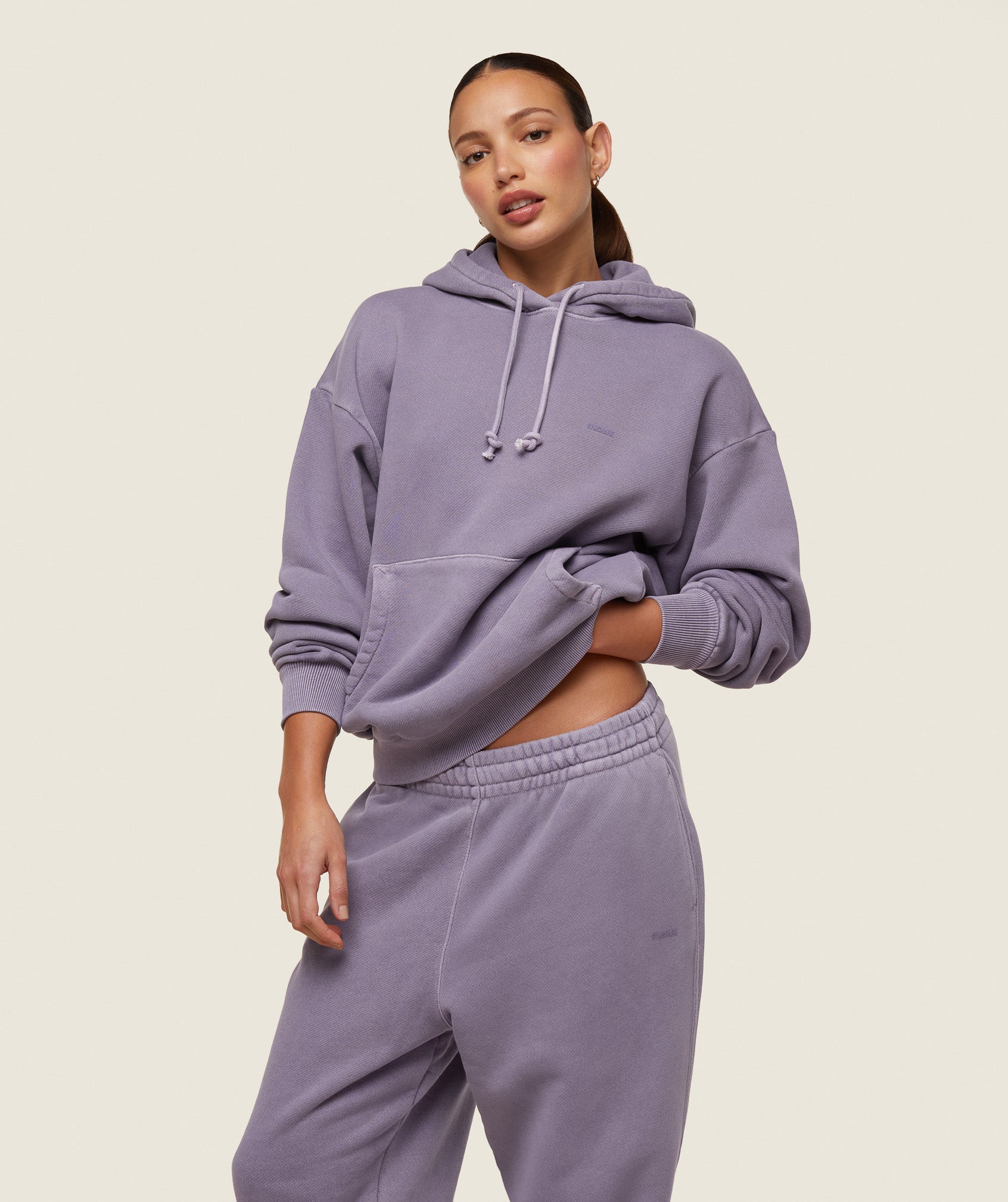 Gymshark Comfort Oversized Hoodie - Fog Purple/Pigment Garment Dye + Wash