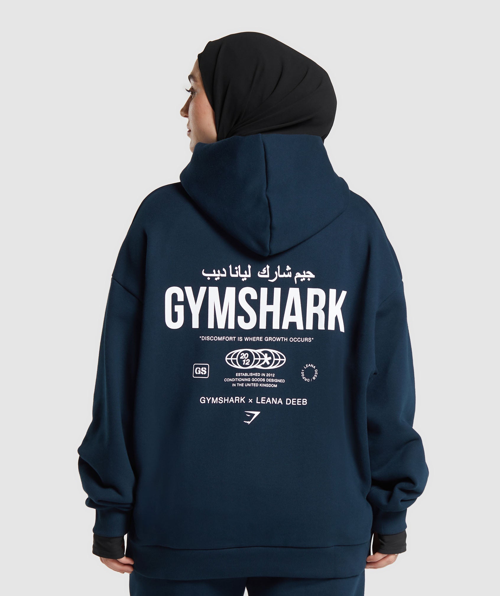 Gymshark X Leana Deeb Oversized Graphic Hoodie - Navy