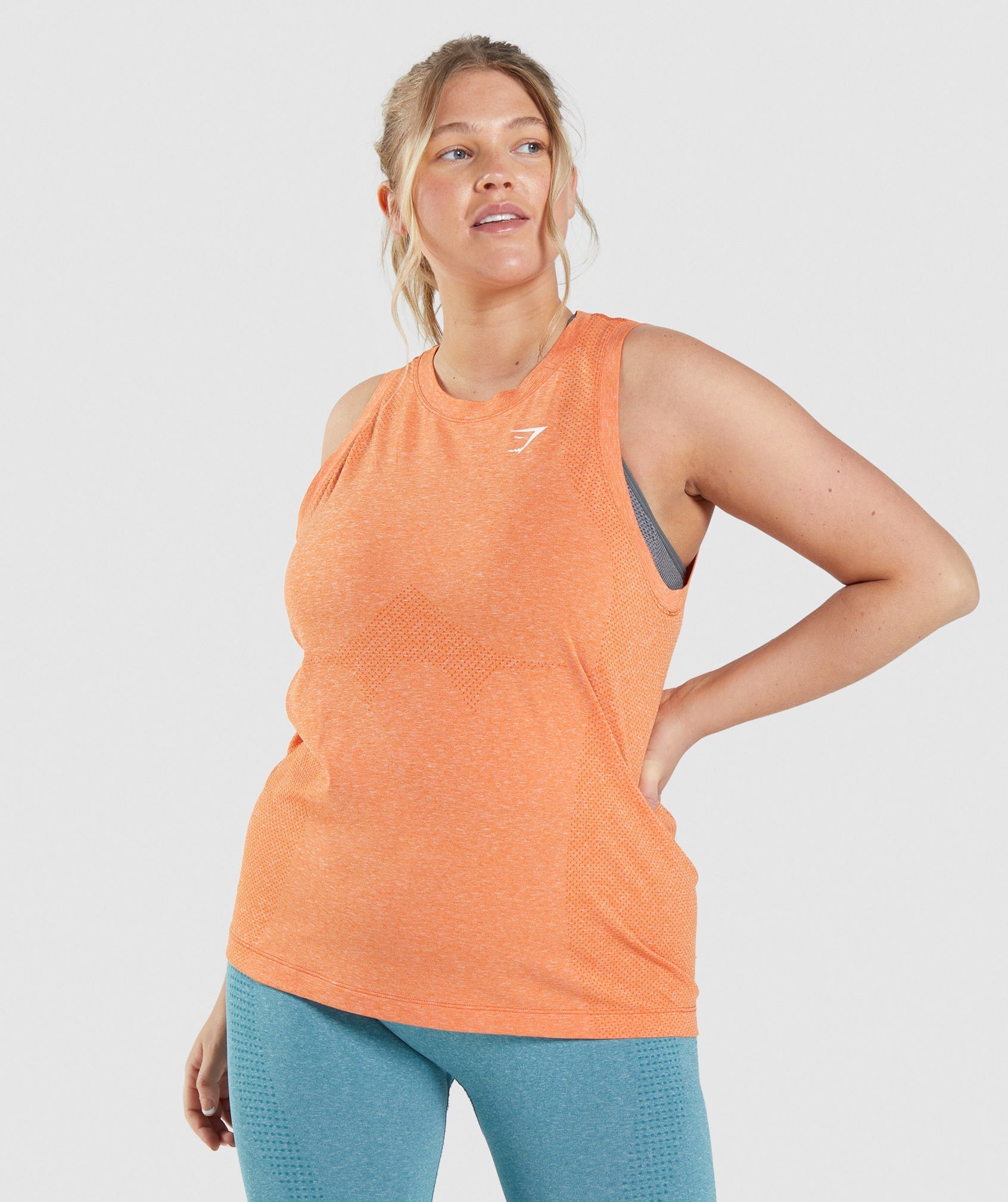 Gymshark Vital Light Tank - Apricot Orange/ Marl
