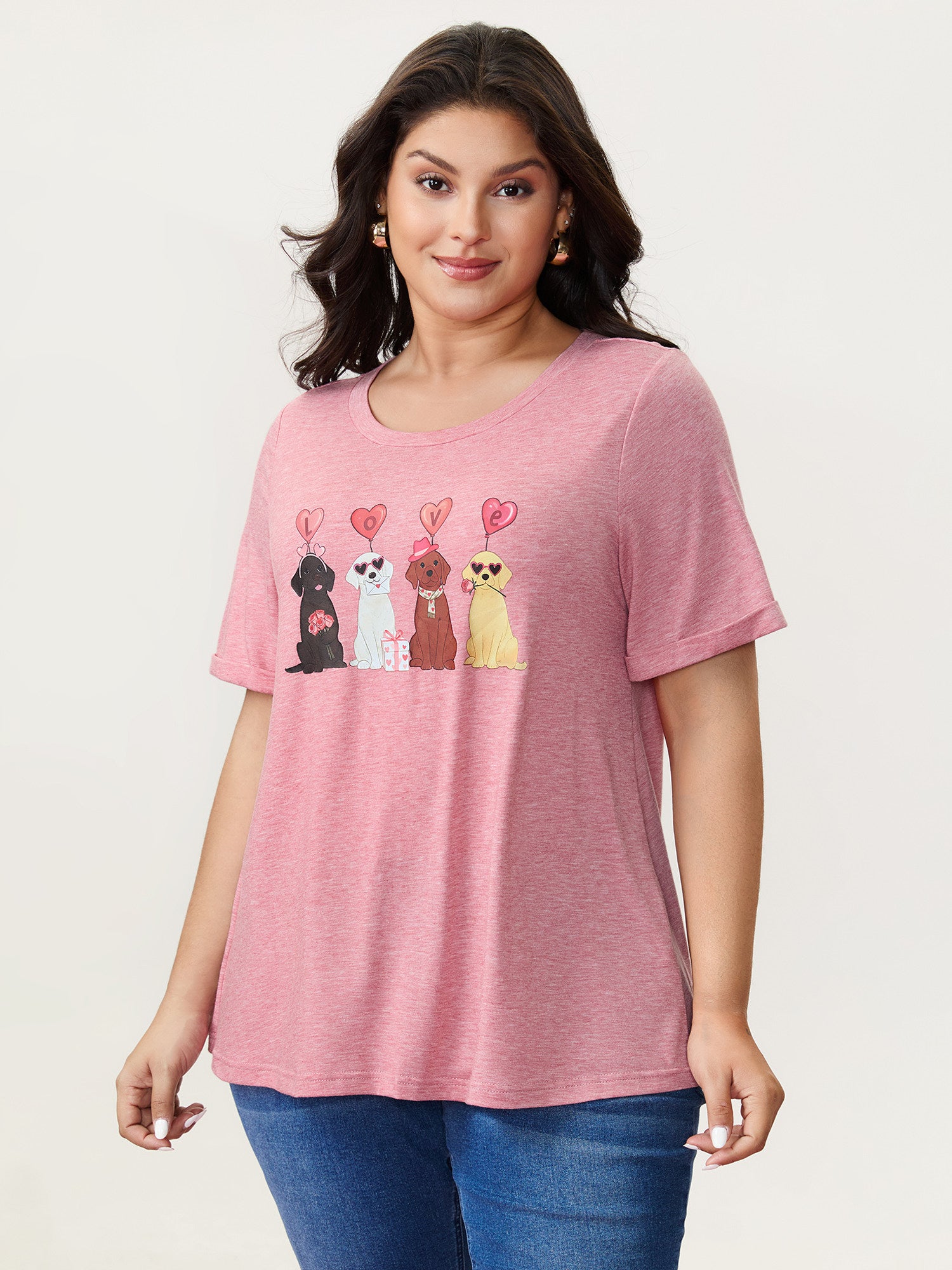 Supersoft Heather Valentine's Day Print T-Shirt