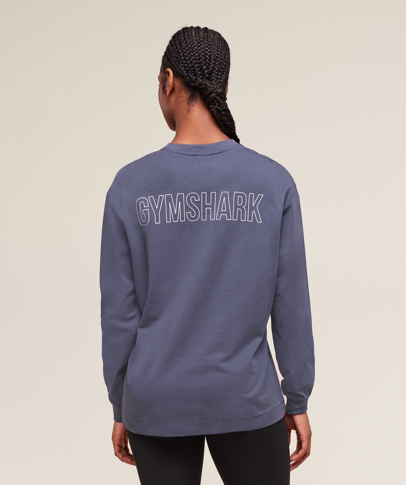 Gymshark Trace Graphic Long Sleeve Top - Weighted Purple