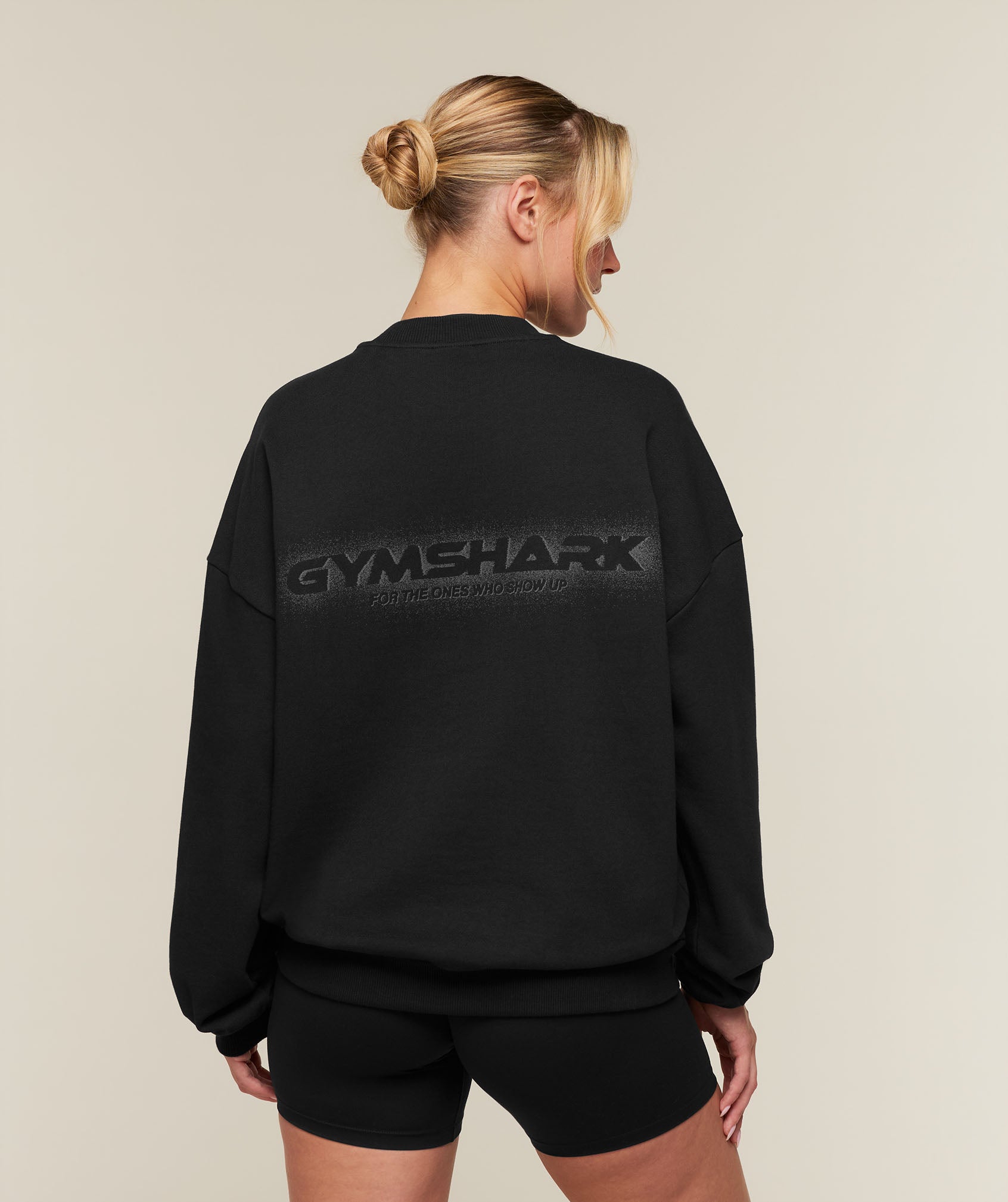 Gymshark For The Ones Who Show Up Graphic Sweatshirt - Black