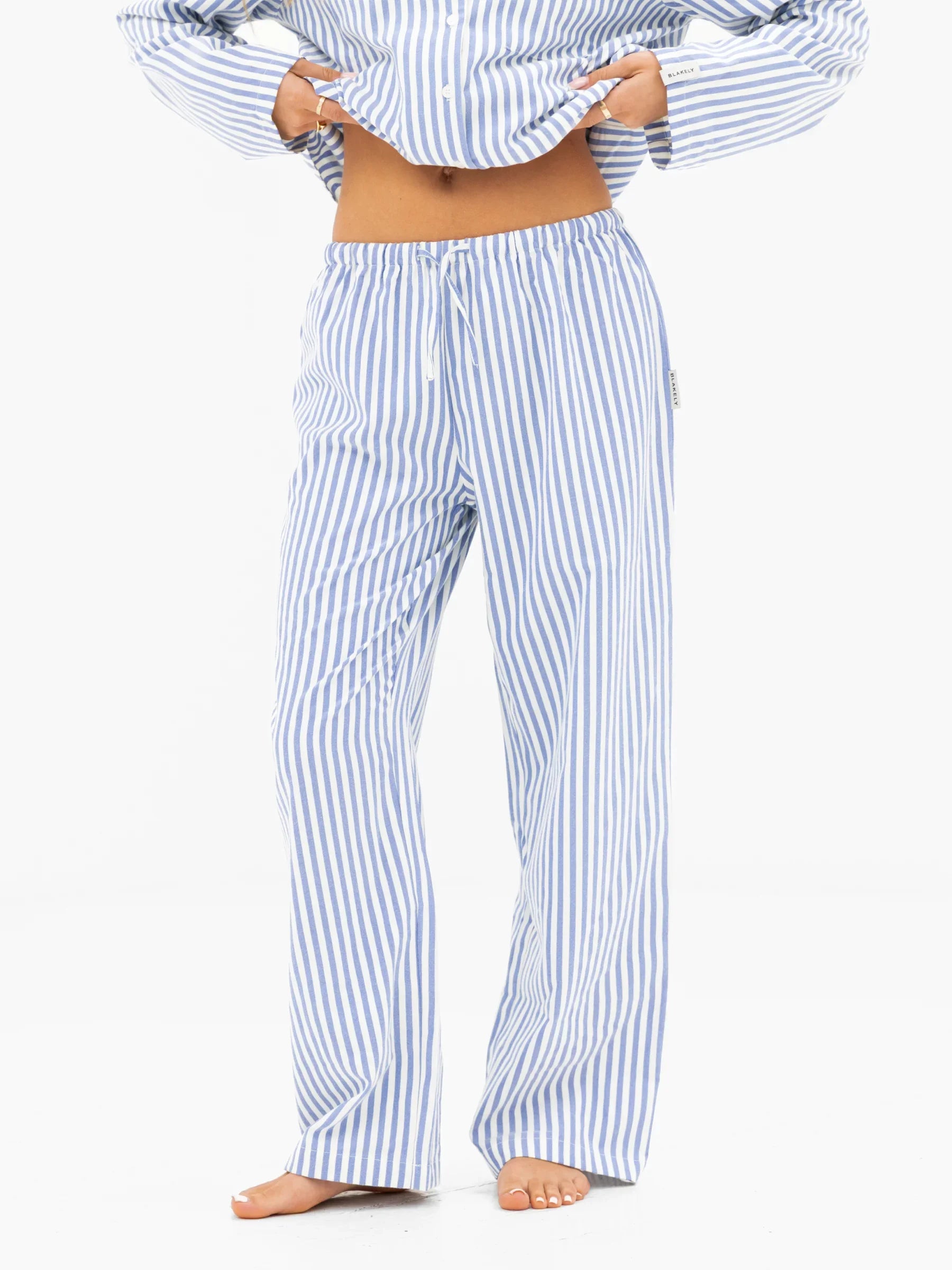 Suki Stripe Trousers - Blue Stripe