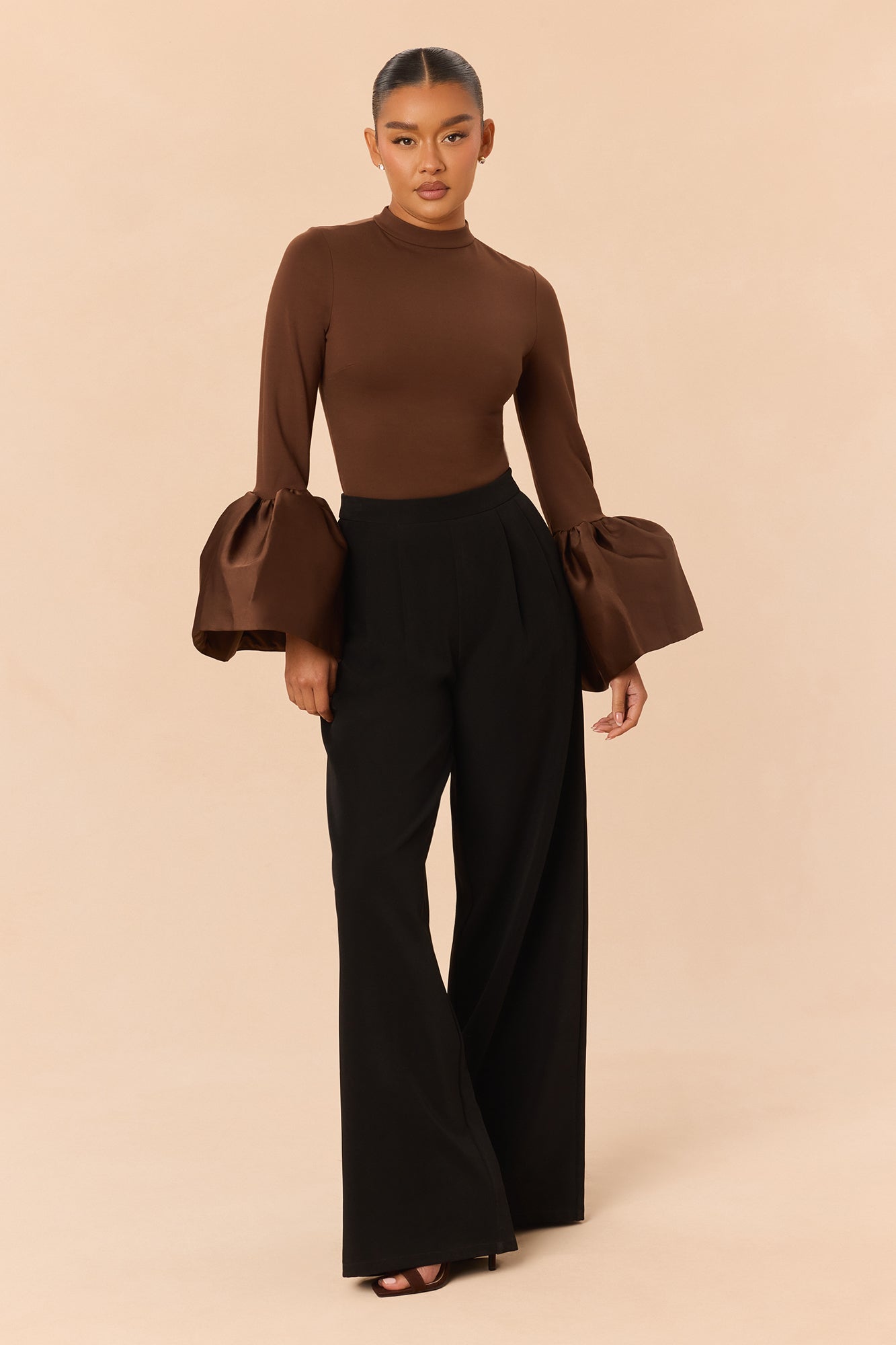 Estelle Bell Sleeve Top - Chocolate