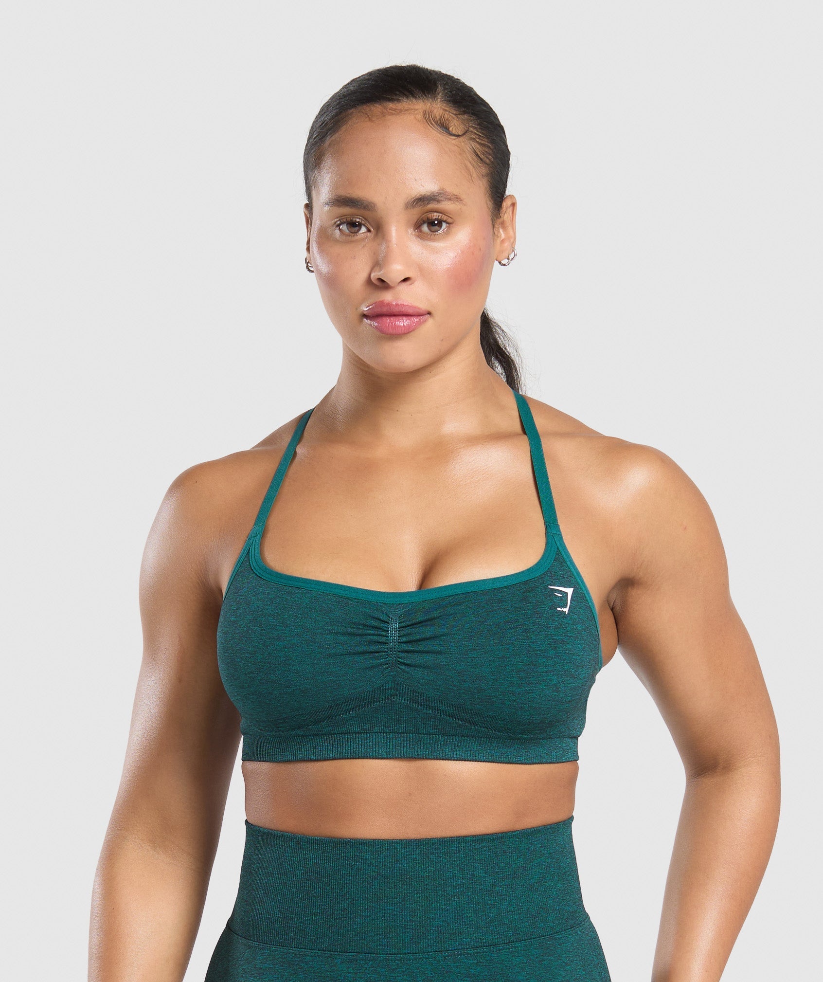 Gymshark Lift Seamless Sports Bra - Functional Teal/Black Marl