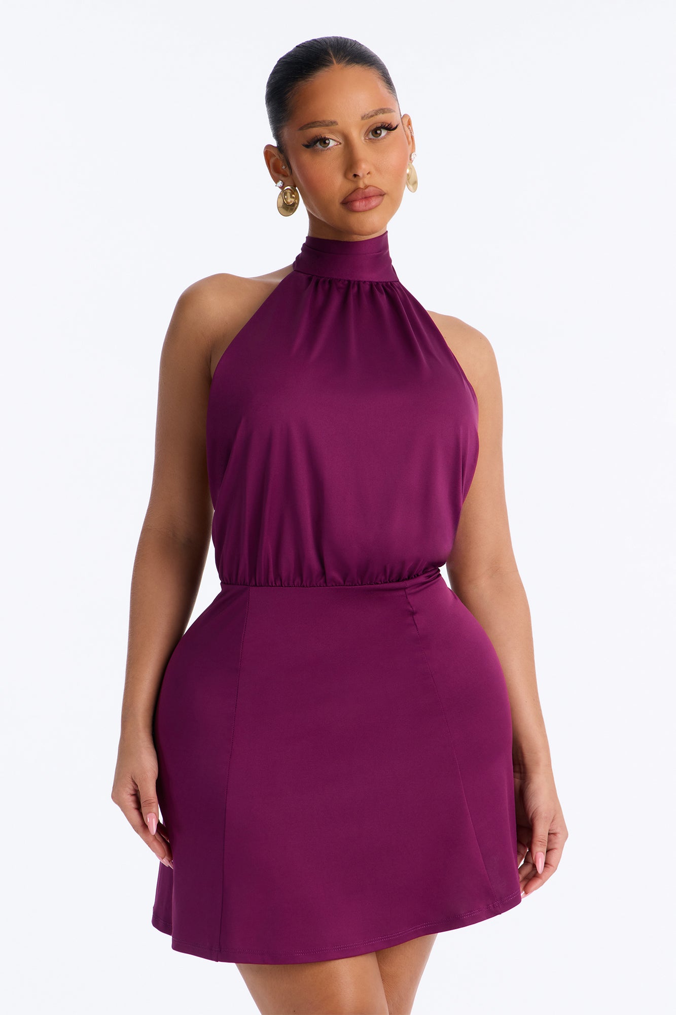 Leanna Sleeveless Mini Dress - Plum