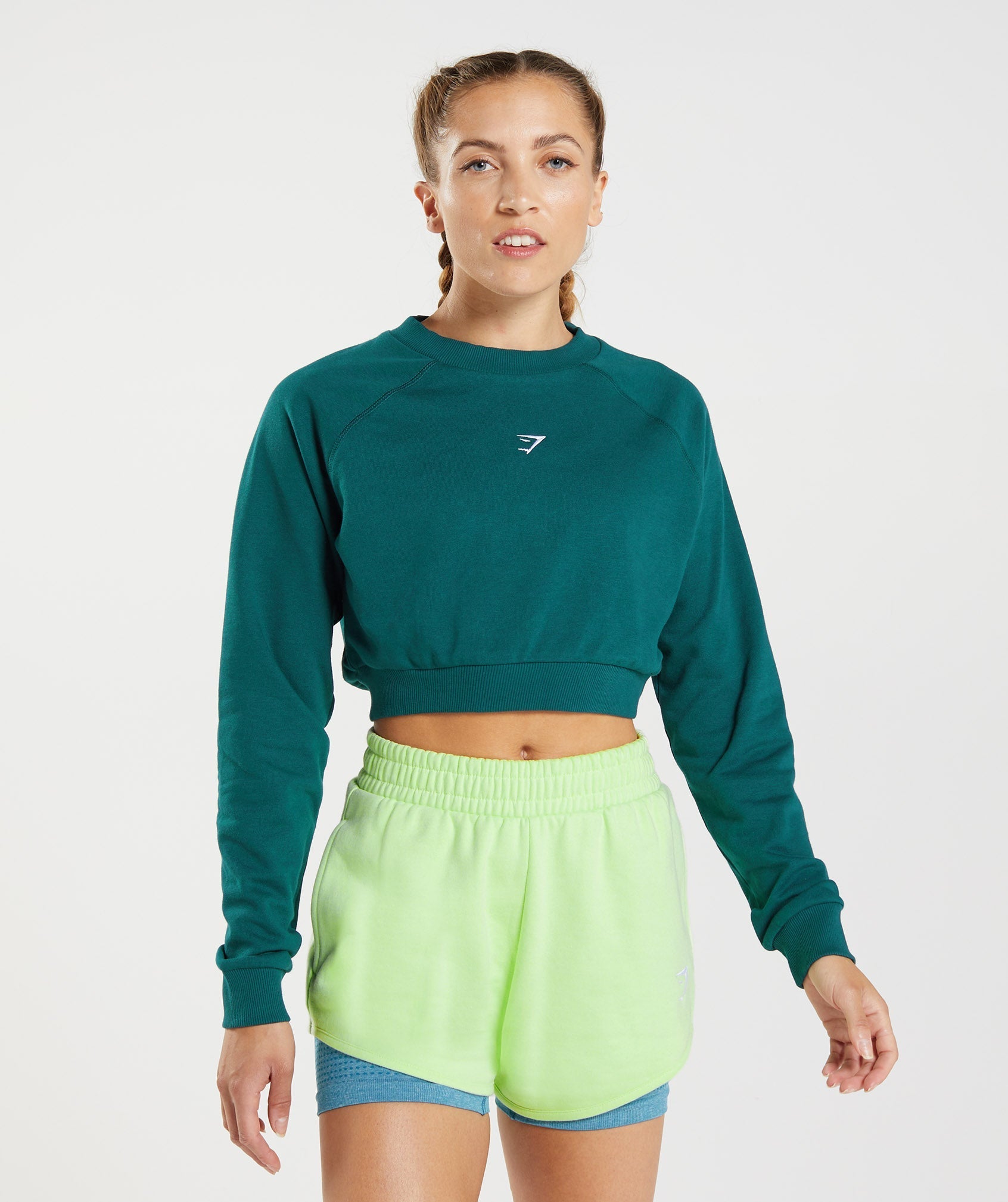 Gymshark Training Crop Sweater - Winter Teal