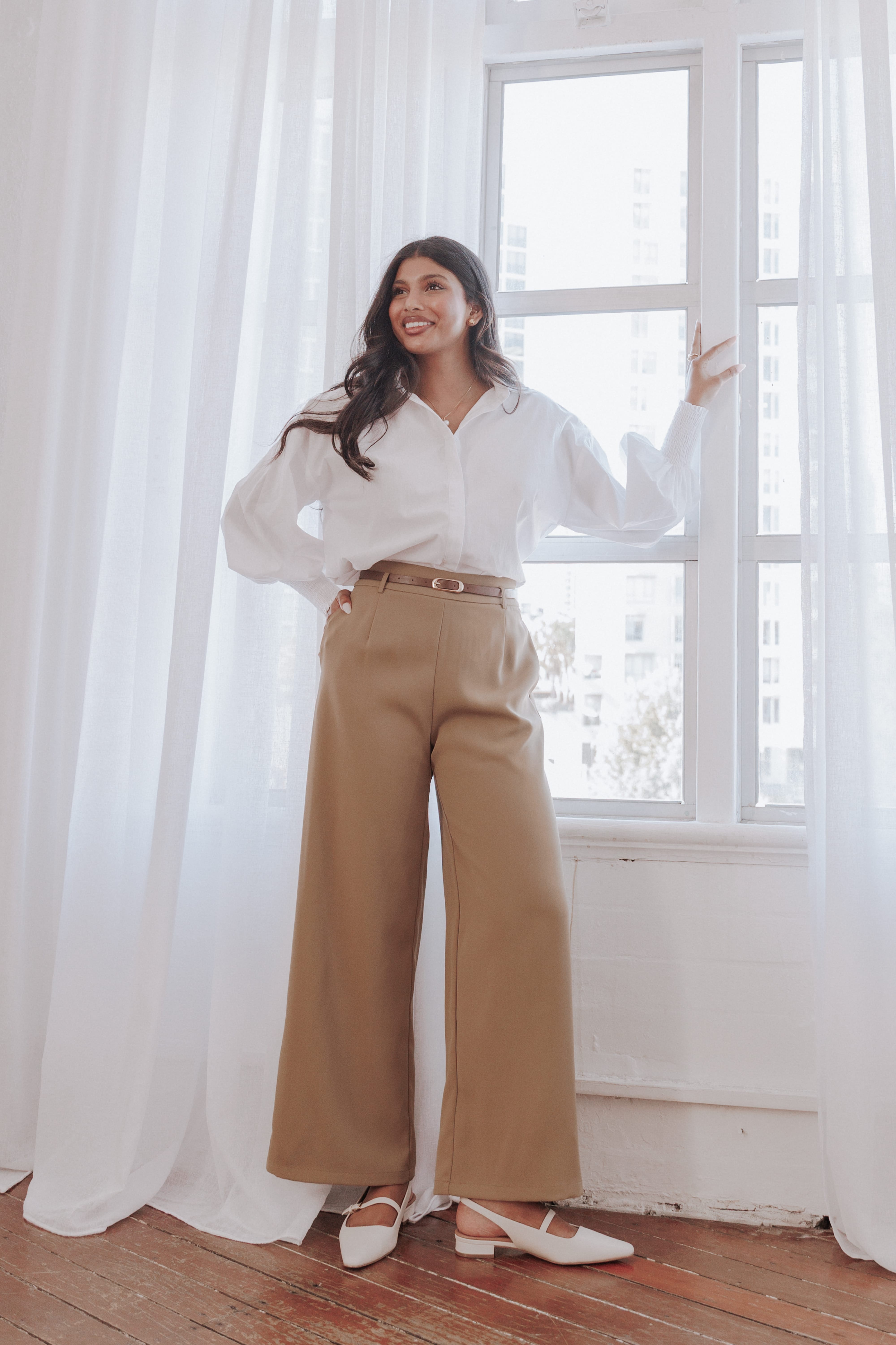 Ceres Belted Wide Leg Pant - Olive
