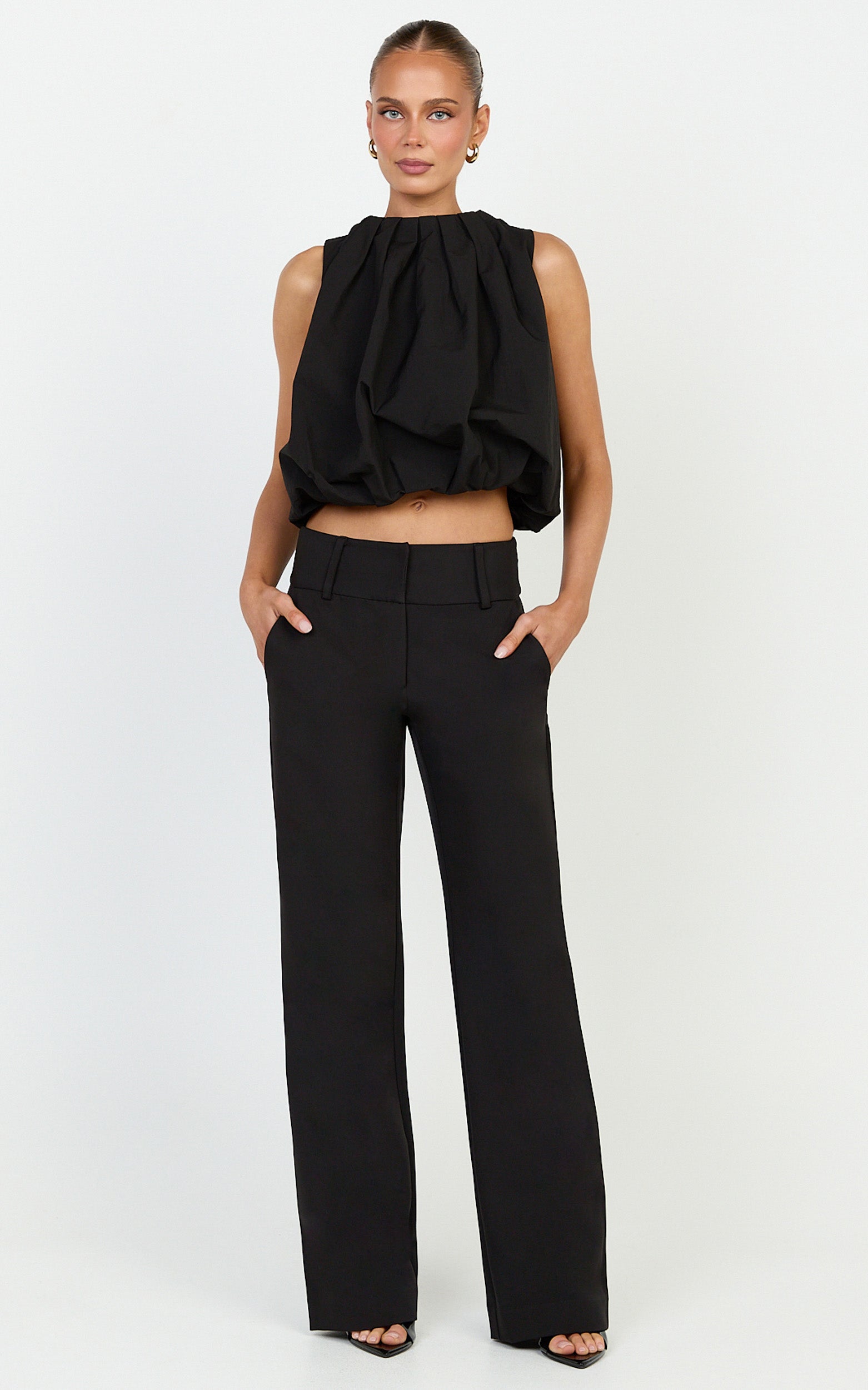 Lioness - Beverly Bubble Top in Noir