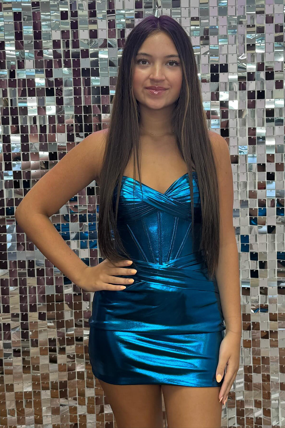 Sweetheart Blue Corset Tight Short Homecoming Dress/Mini Dress