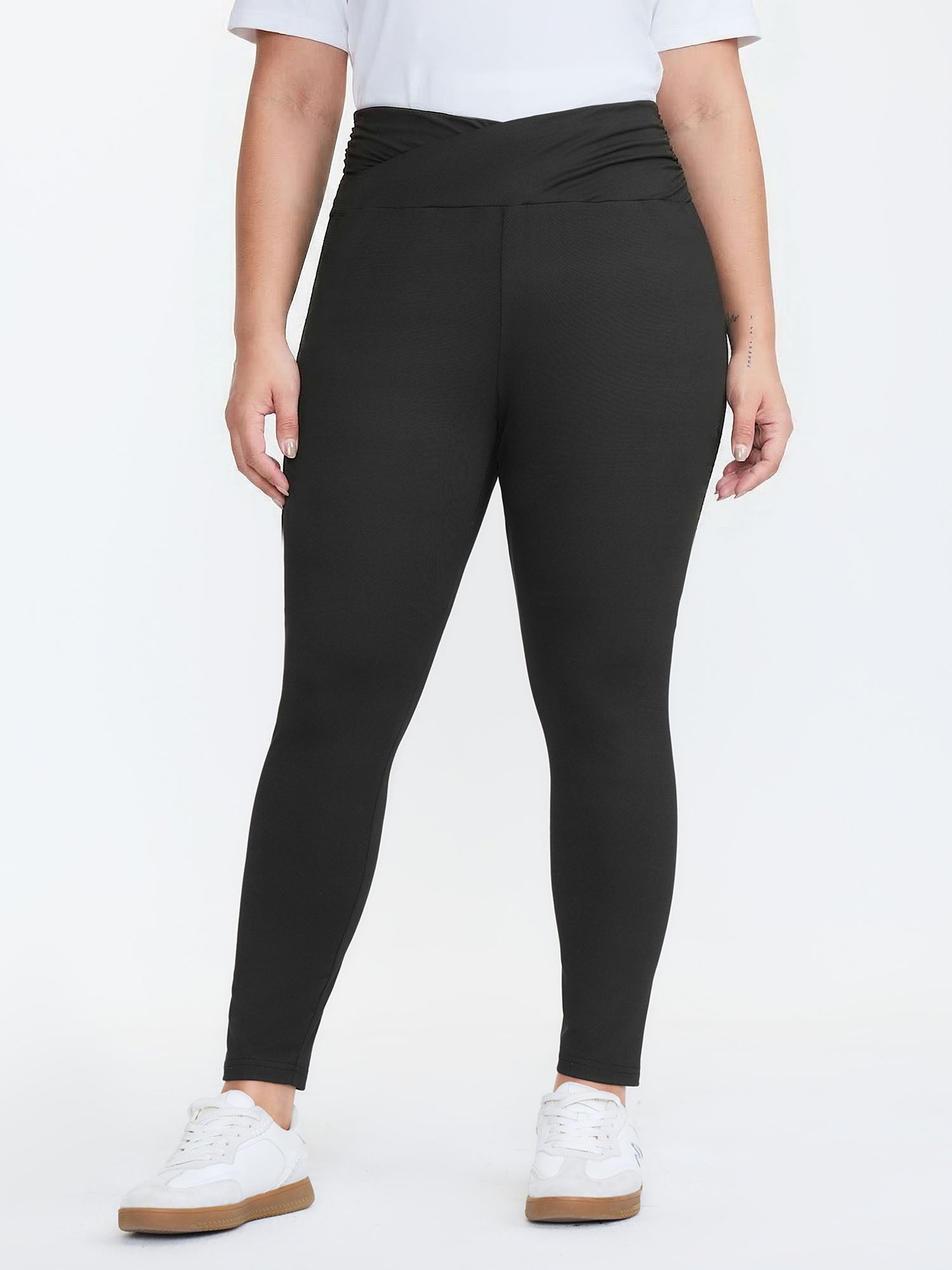 Stretchy Cross Waist Slim Fit Leggings