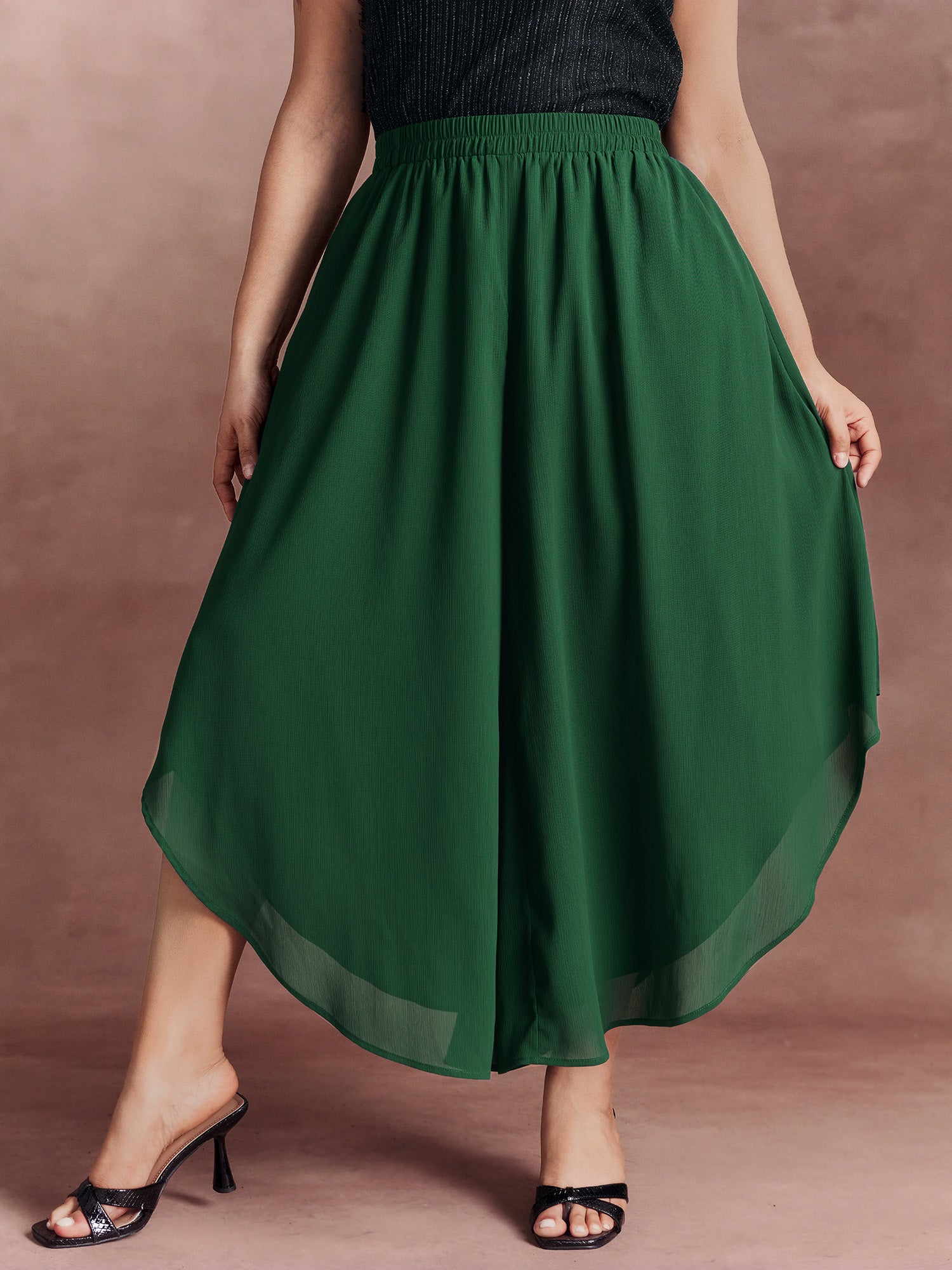 Flowy Lined Wide-Leg Pants